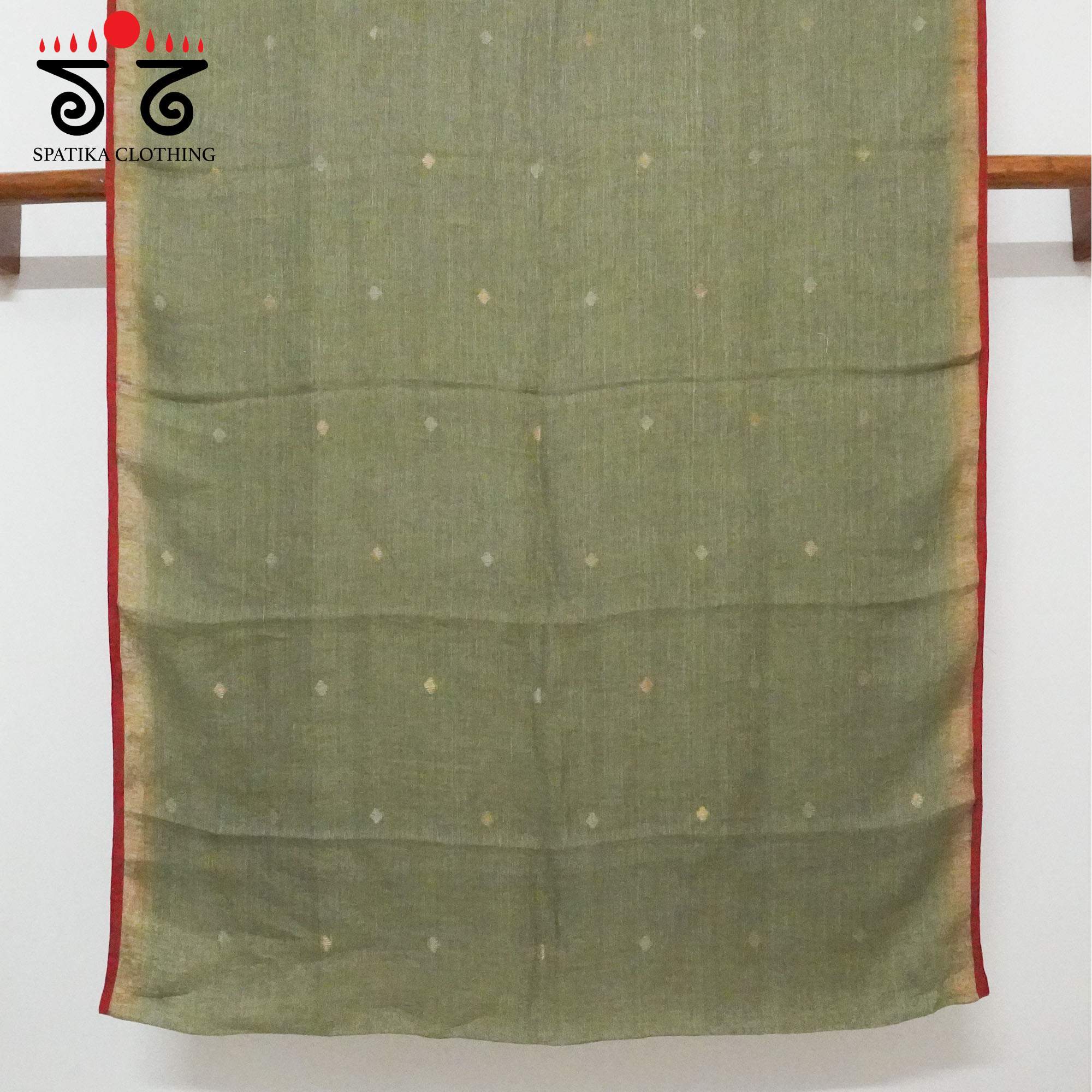 Light Grey Jamdhani-Linen Cotton Saree