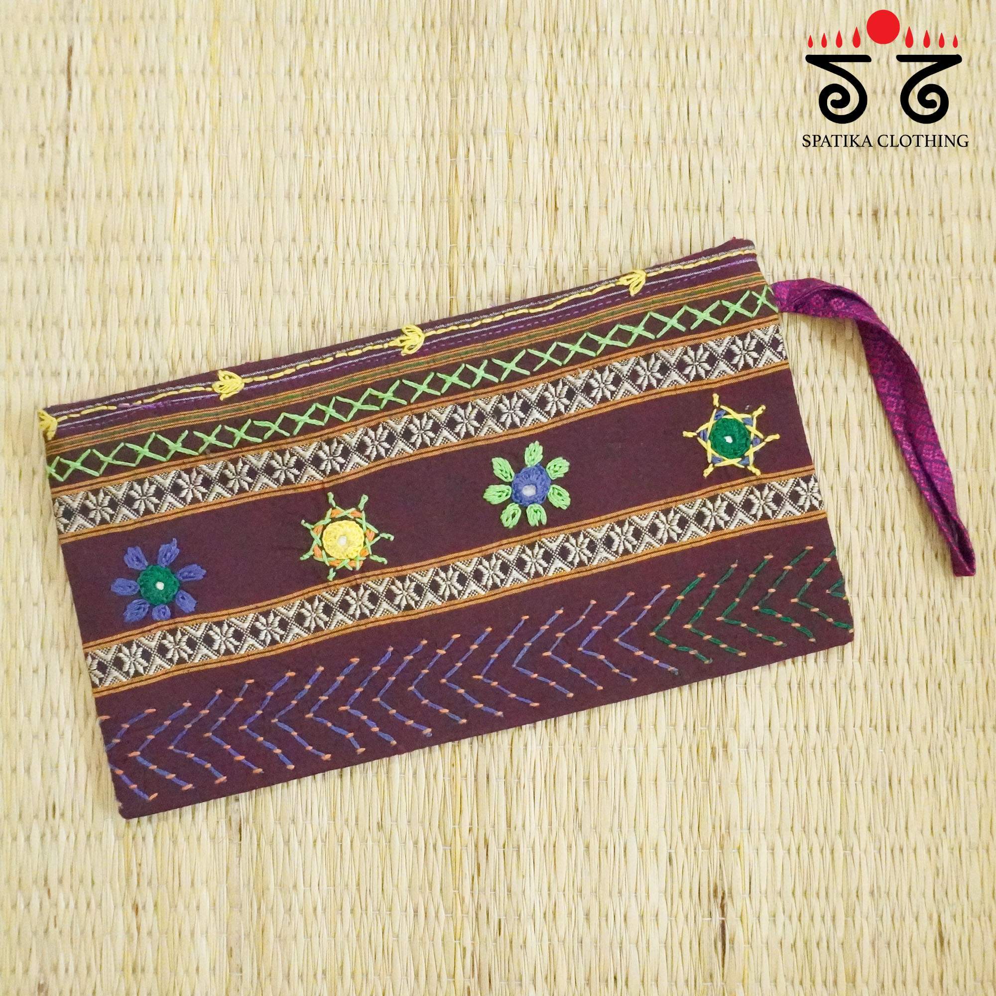 Brown Lambani Hand Embroidered Purse