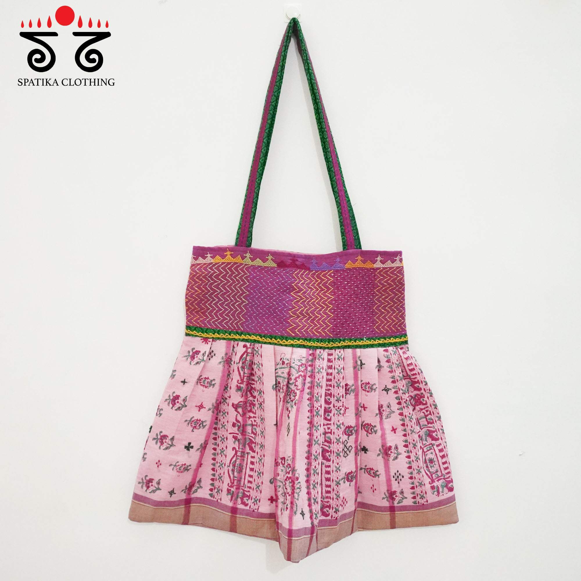 Pink Lambani Hand Embroidered Hand Bag