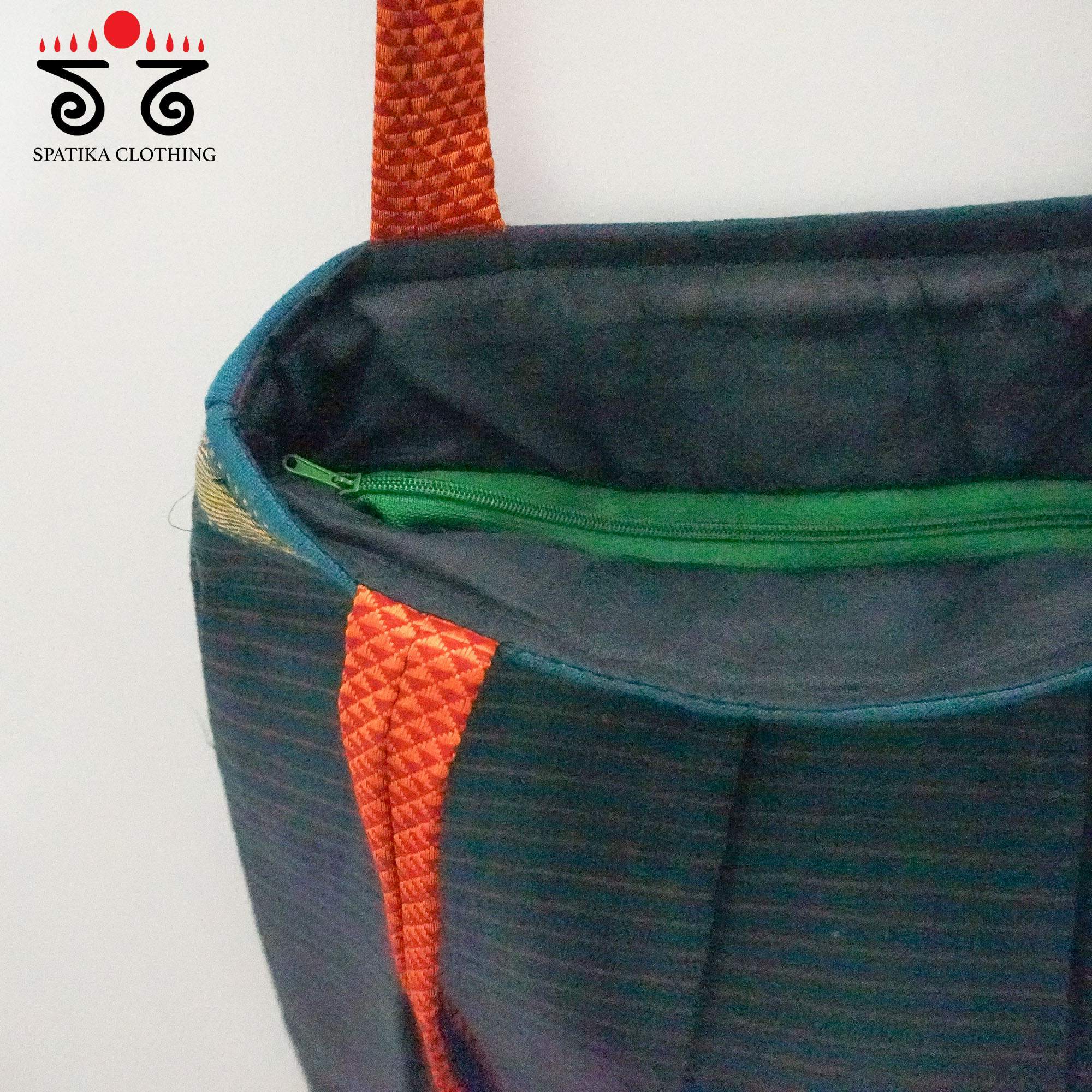 Green Lambani Hand Embroidered Hand Bag