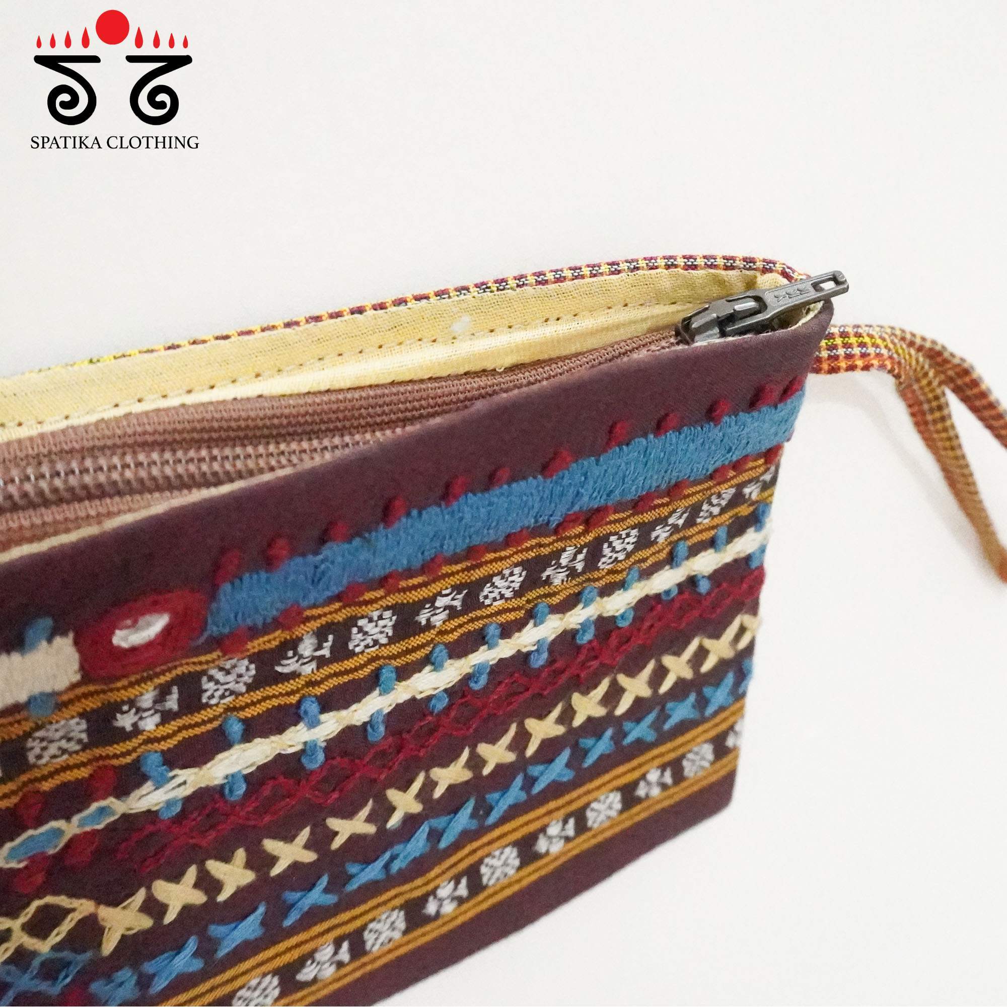 Brown Lambani Hand Embroidered Purse