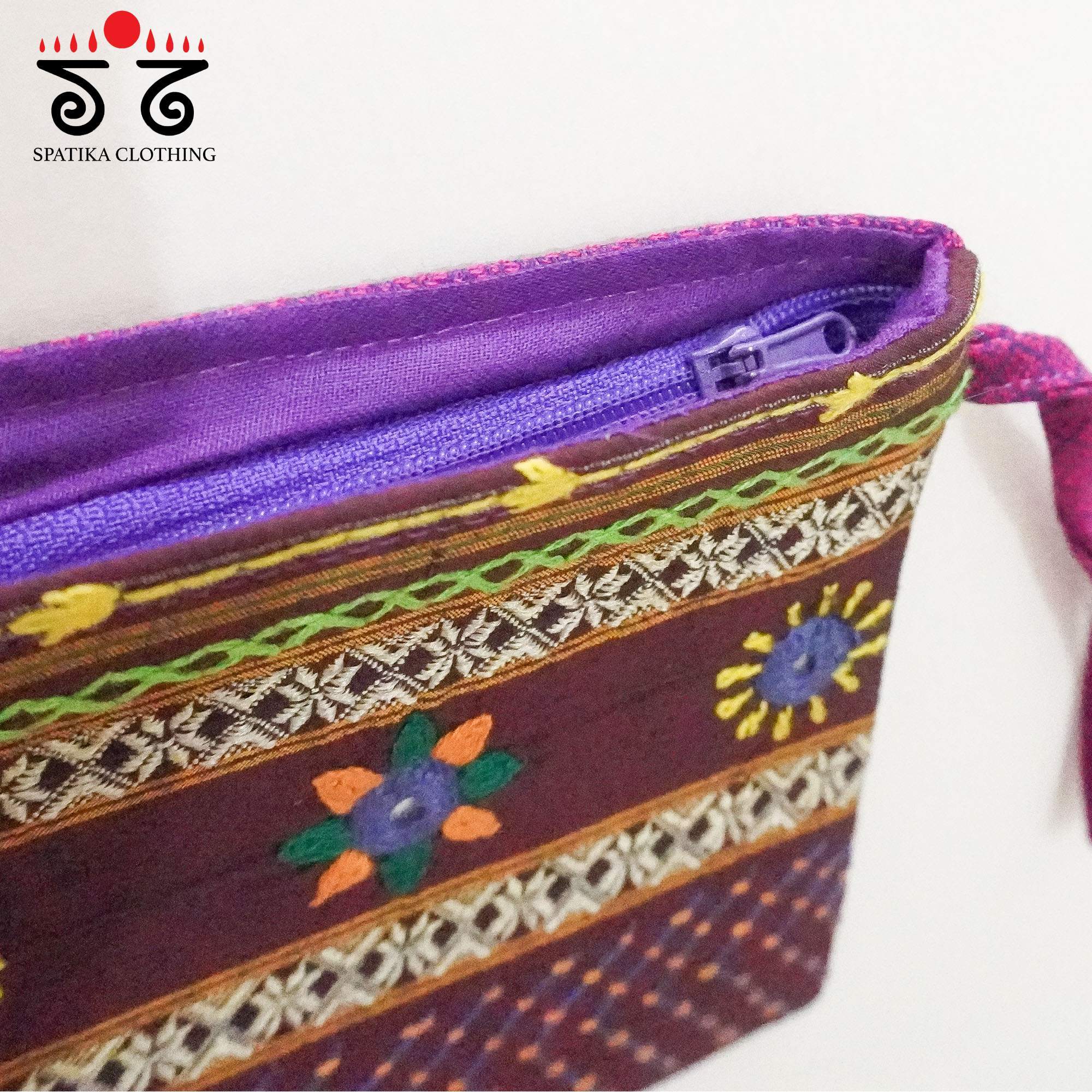 Brown Lambani Hand Embroidered Purse