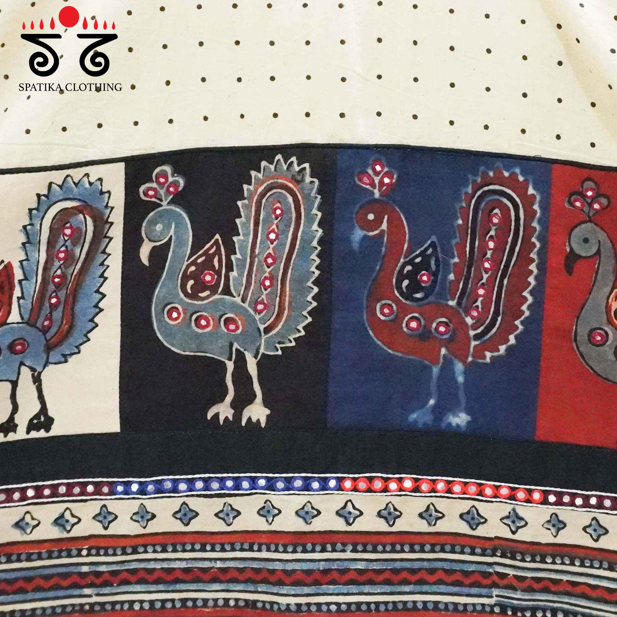 Off White Morni- Ajrak Handcrafted Blouse