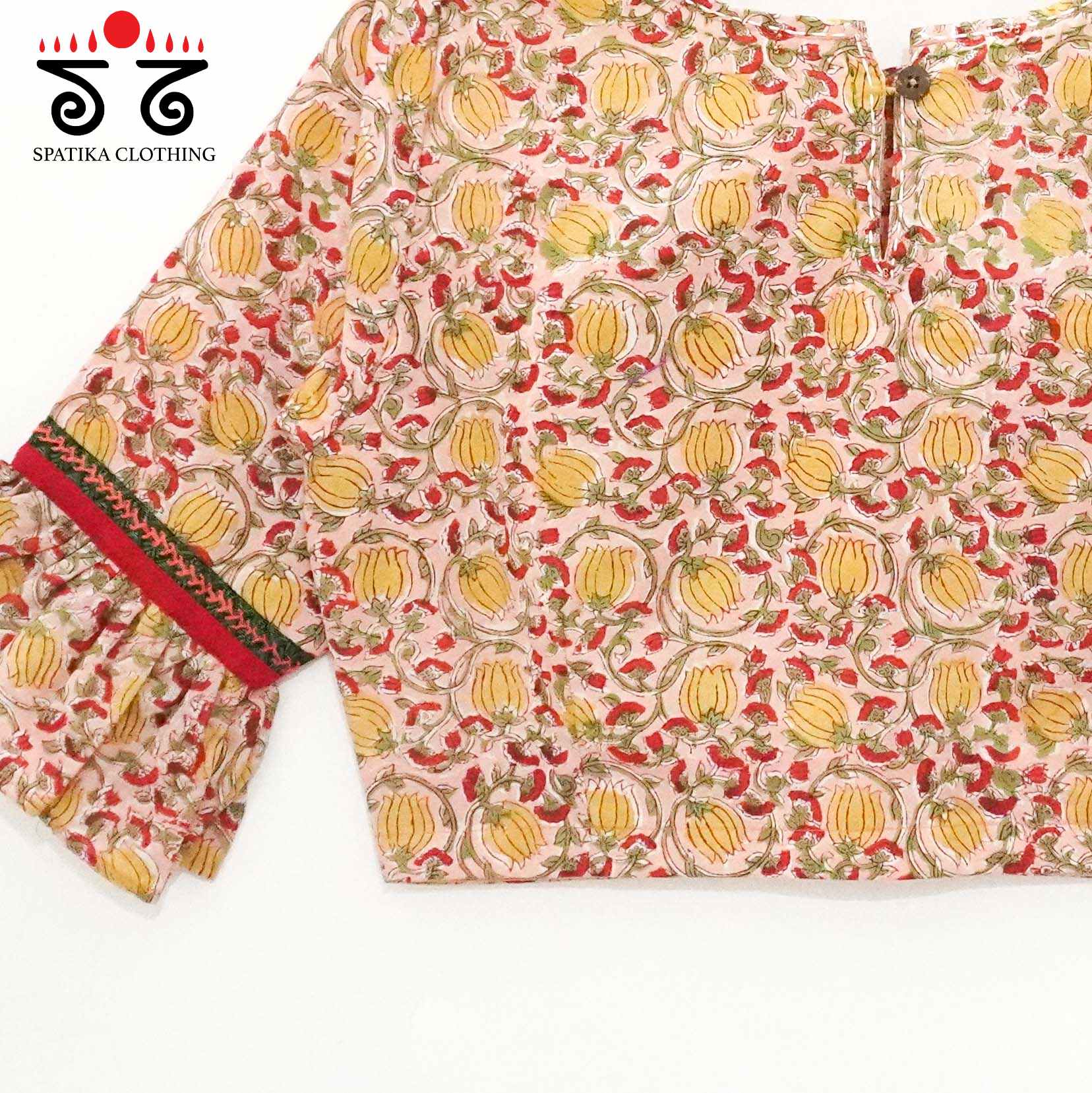 Pink Ruffle Sleeve Blouse