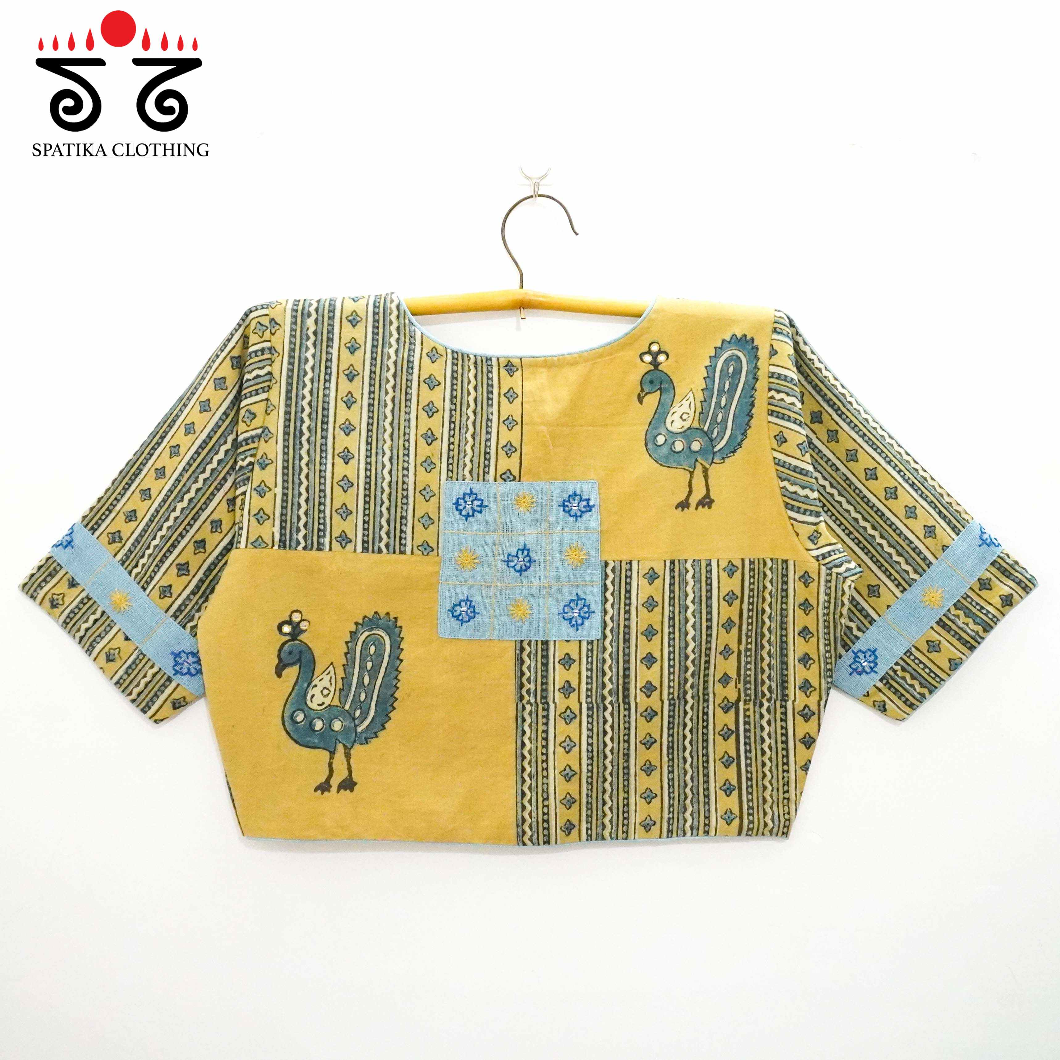 Yellow Morni Collage-Handcrafted Blouse