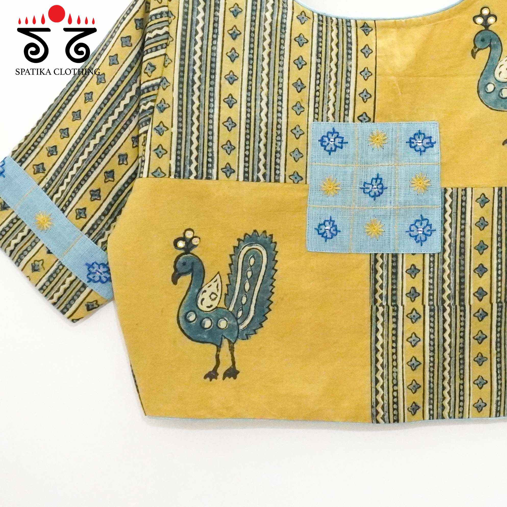 Yellow Morni Collage-Handcrafted Blouse