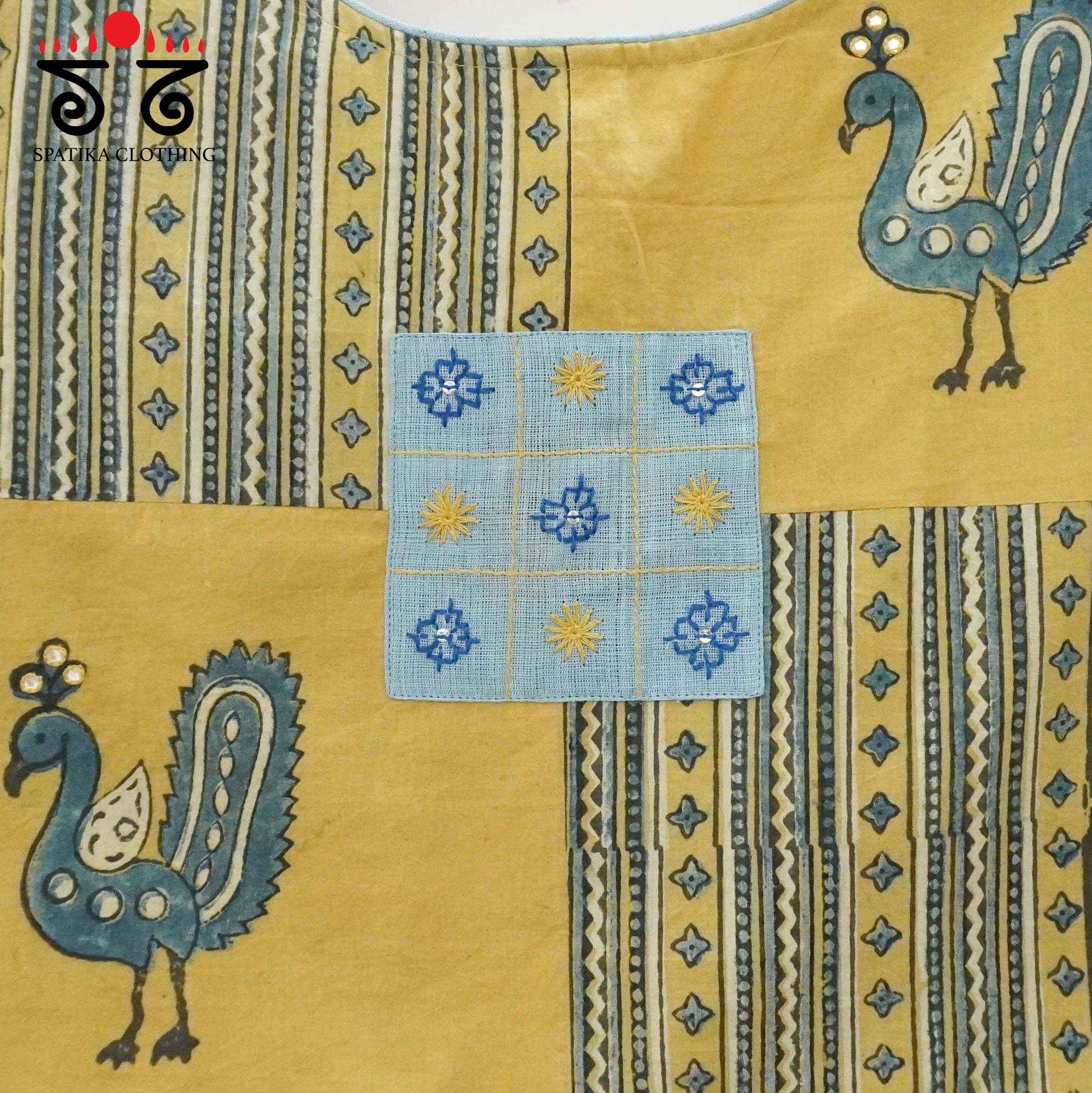 Yellow Morni Collage-Handcrafted Blouse