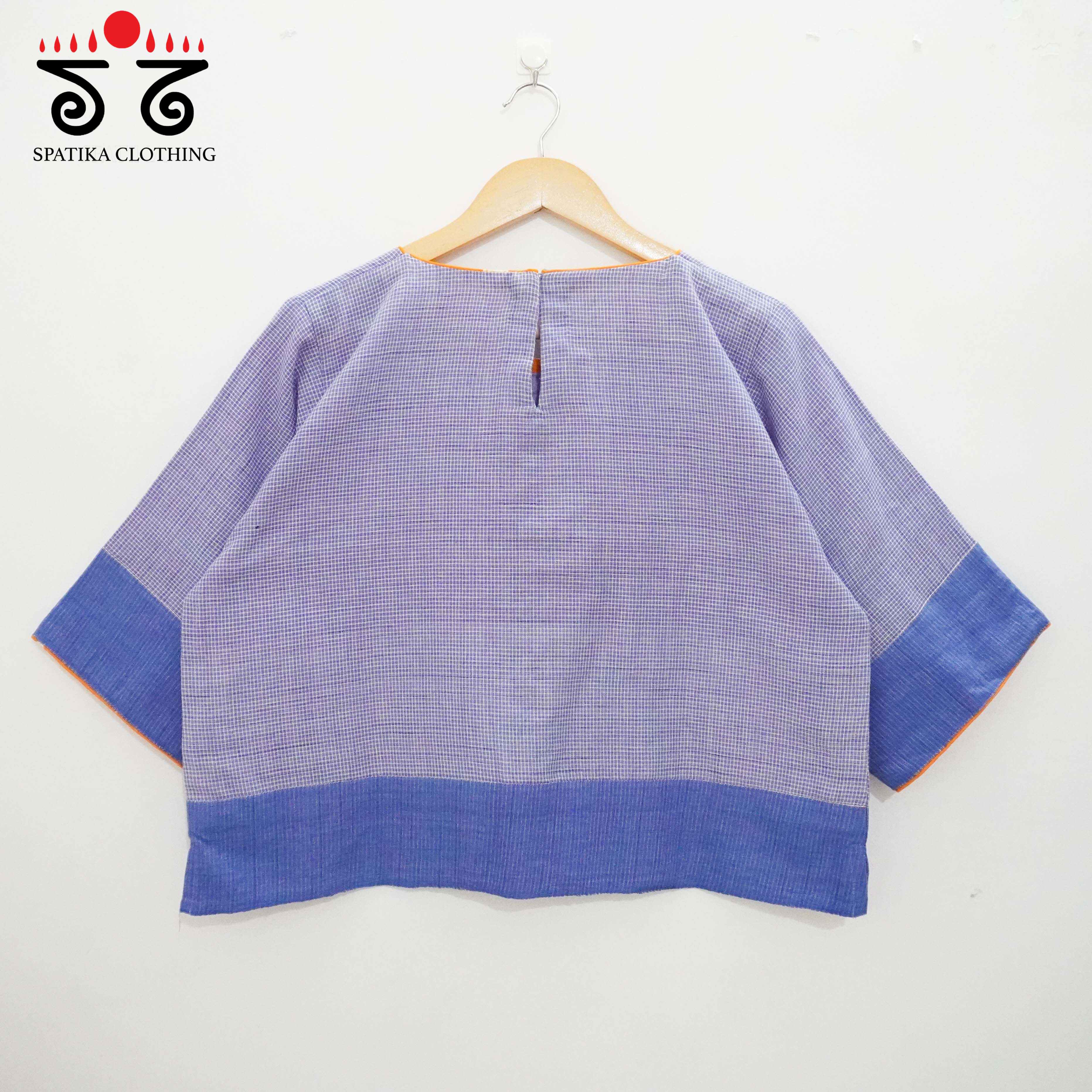 Blue Lambani Checkered Women's Top