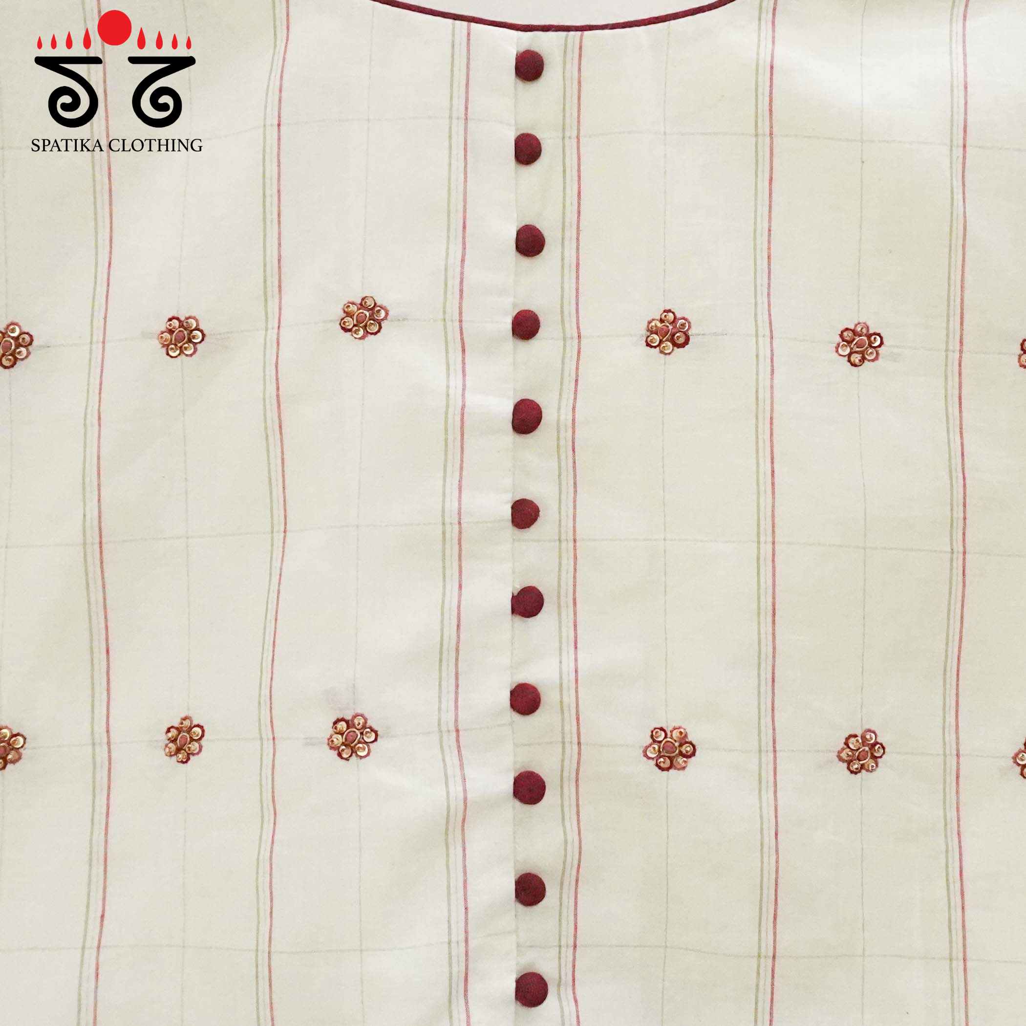 Off white Festive Hand Embroidered Blouse