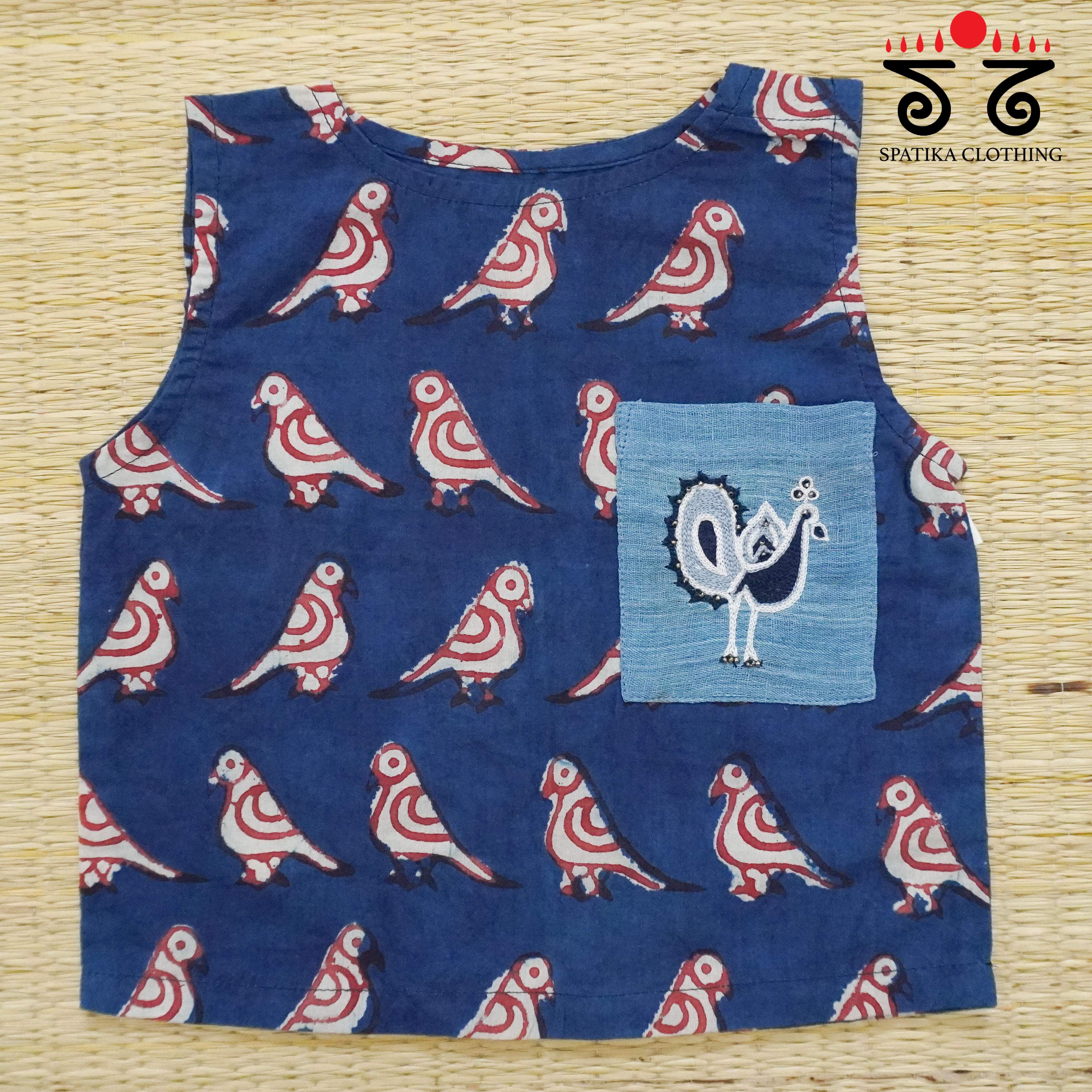 Blue Handcrafted Top for Little Girls!  New