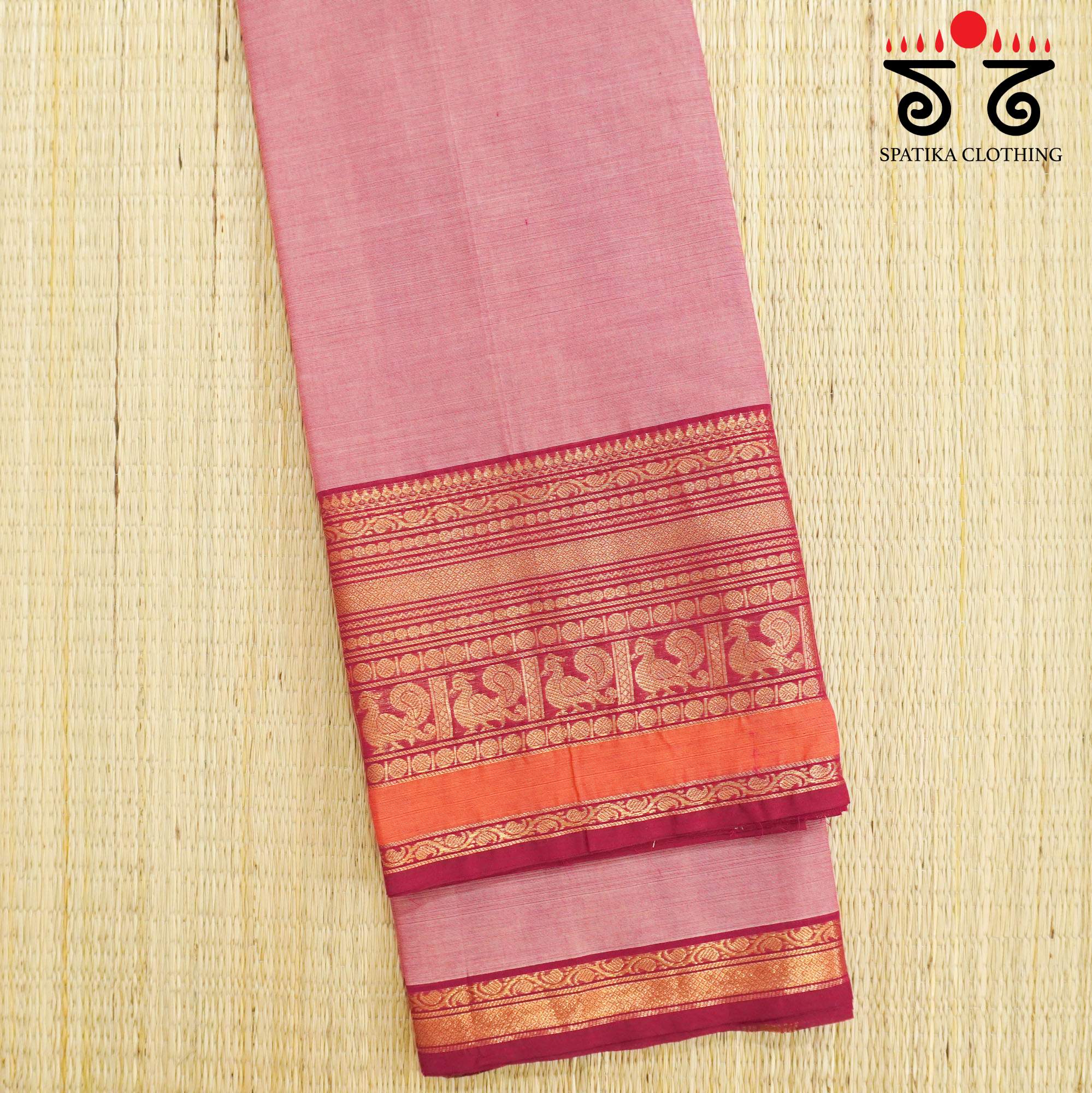 Pink Chettinad Cotton Saree