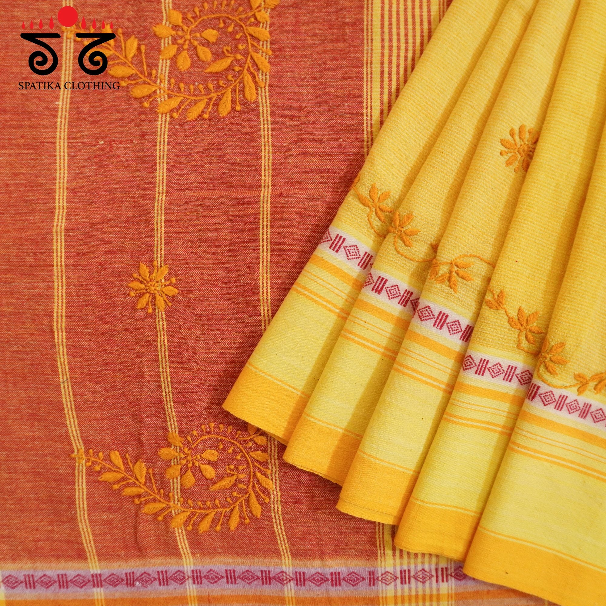 Yellow Aane Hejje - Chikankari Revival Saree