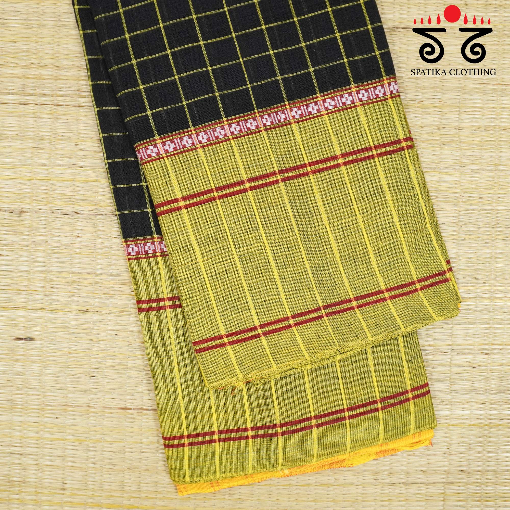 Black Chettinad Cotton Saree