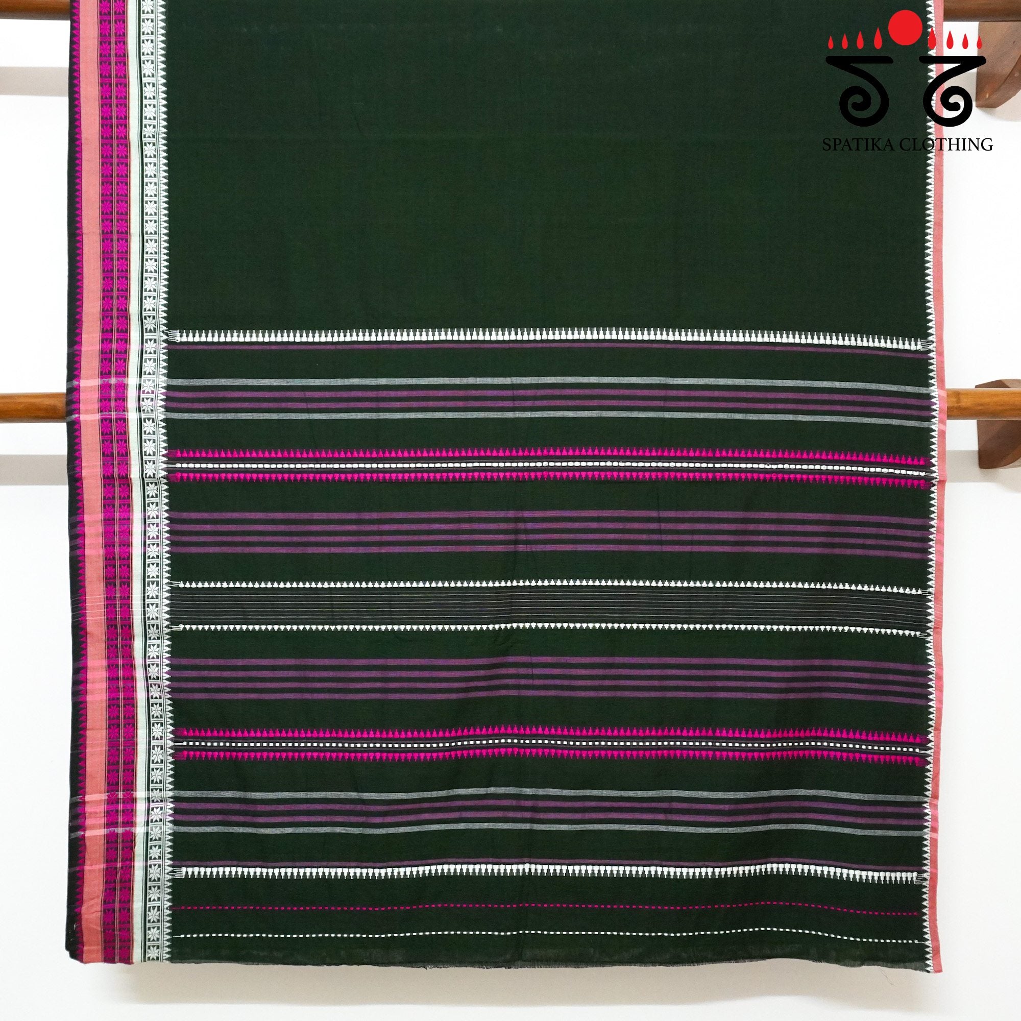 Green Begampur Handwoven Cotton Saree New!