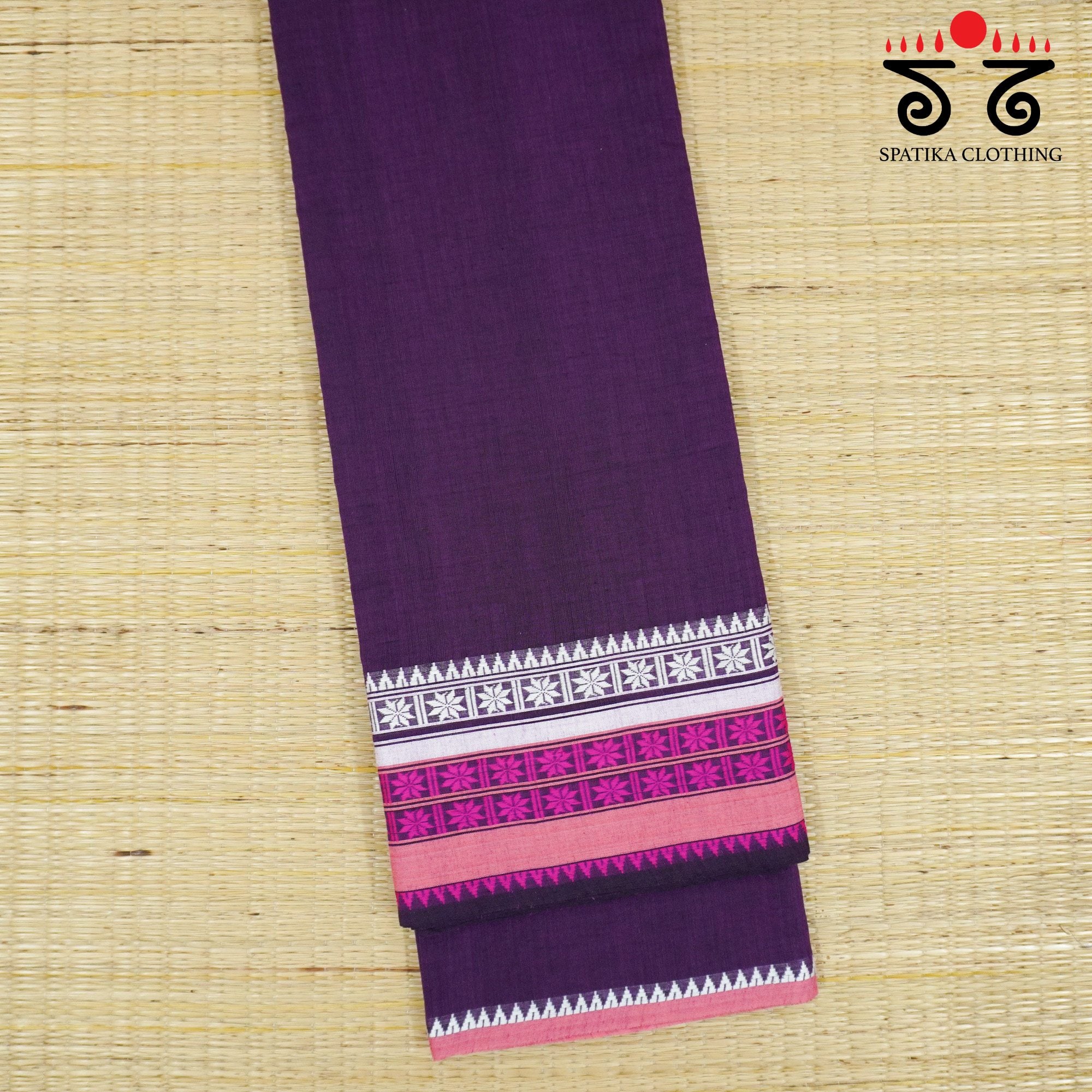 Grape Begampur Handwoven Cotton Saree New!