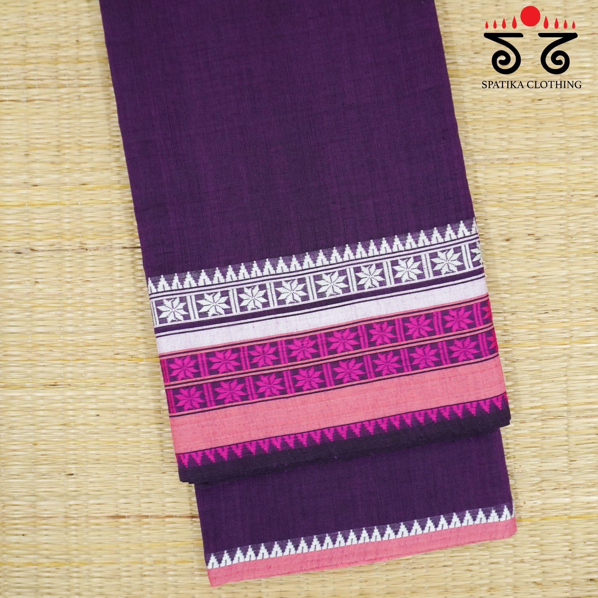 Grape Begampur Handwoven Cotton Saree New!