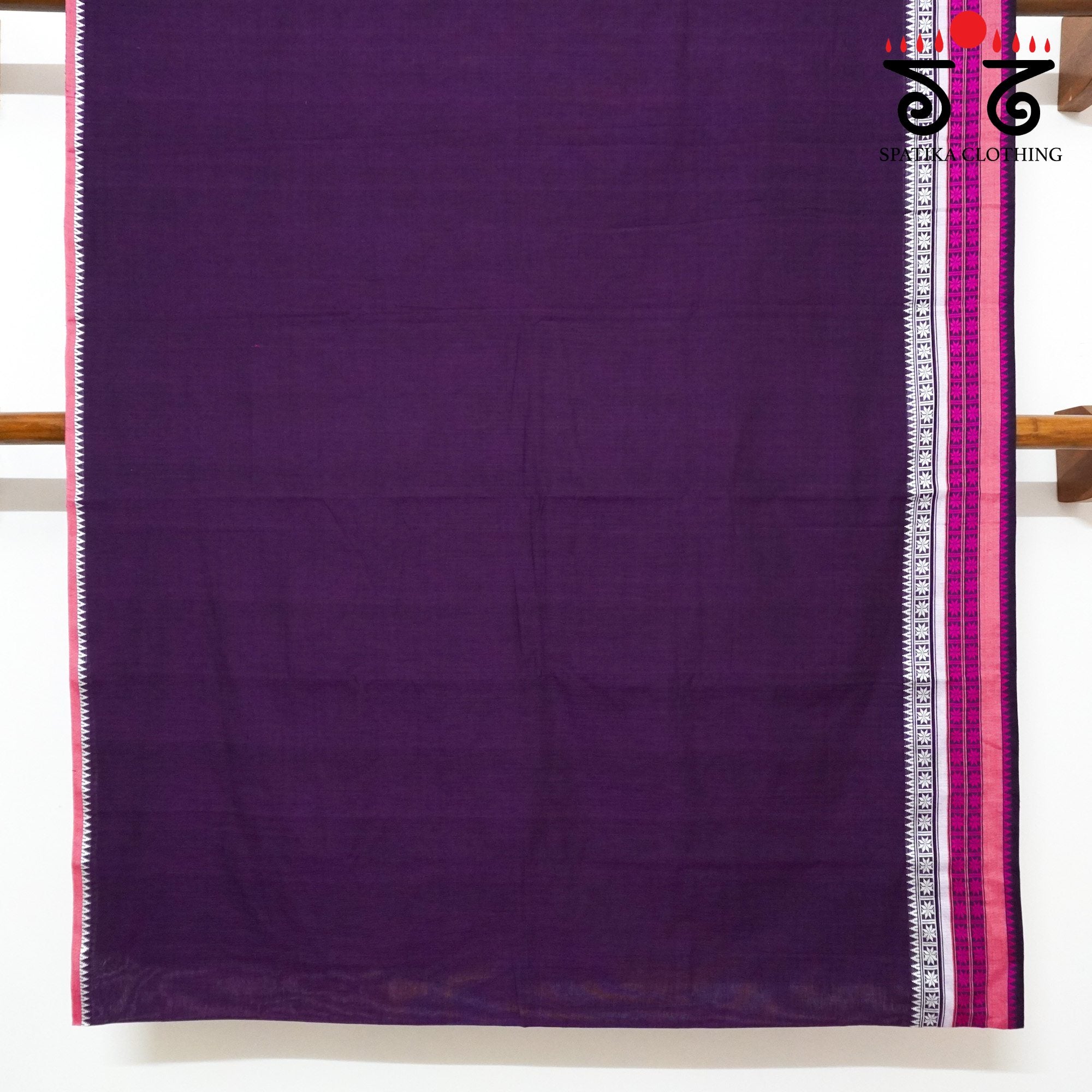 Grape Begampur Handwoven Cotton Saree New!