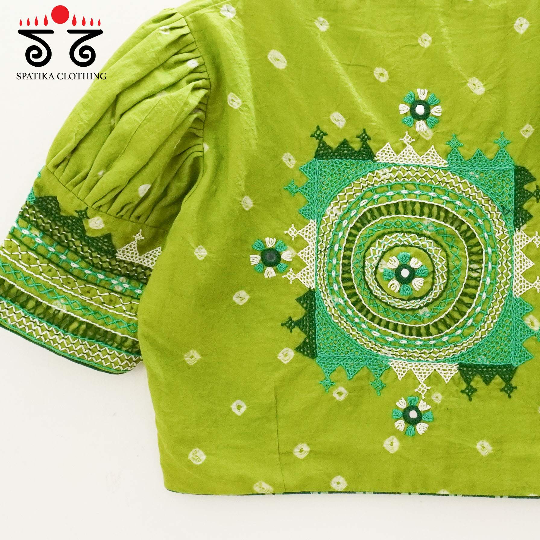 Green Lambani - Bandhani blouse