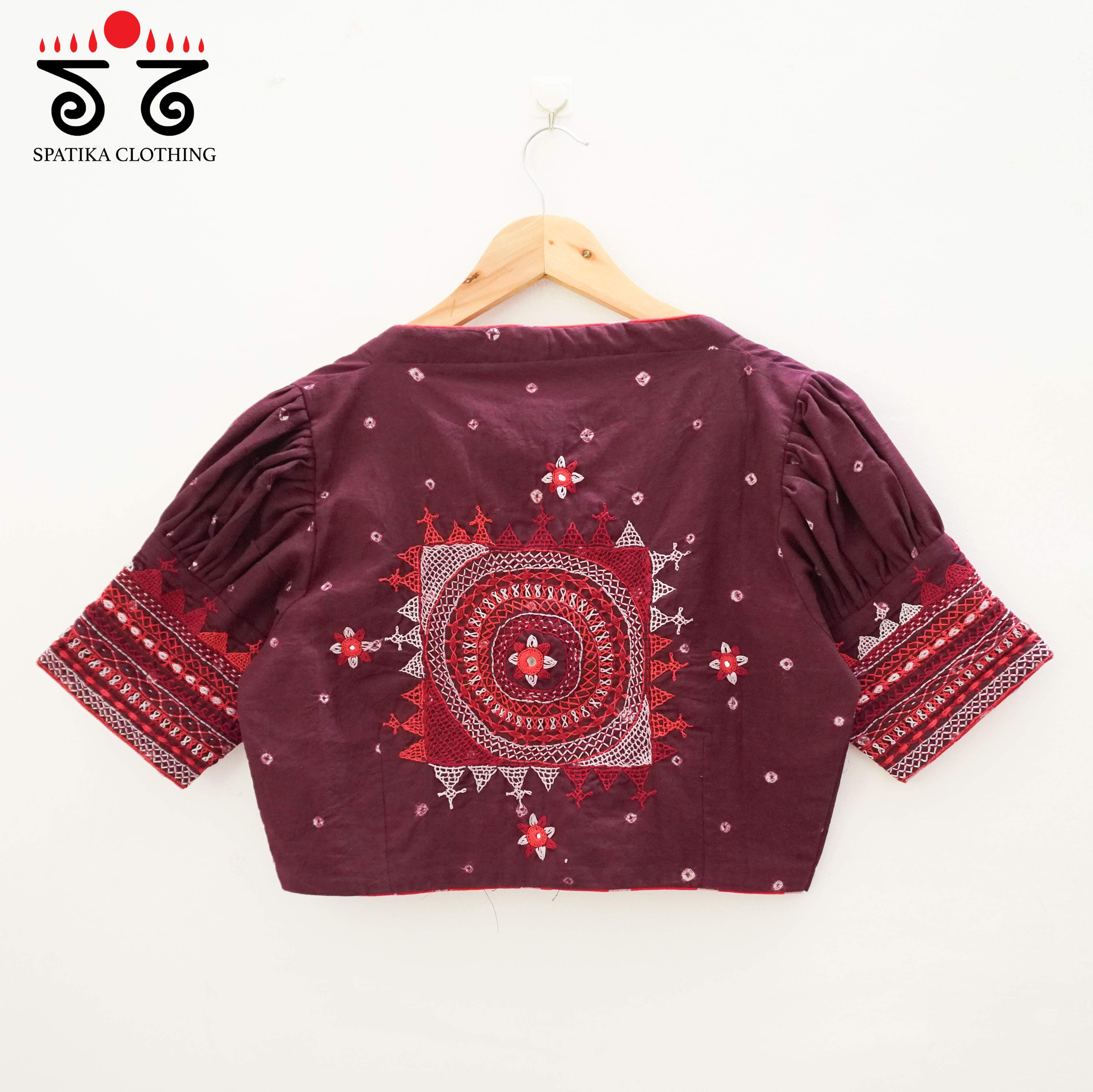 Maroon Lambani - Bandhani blouse