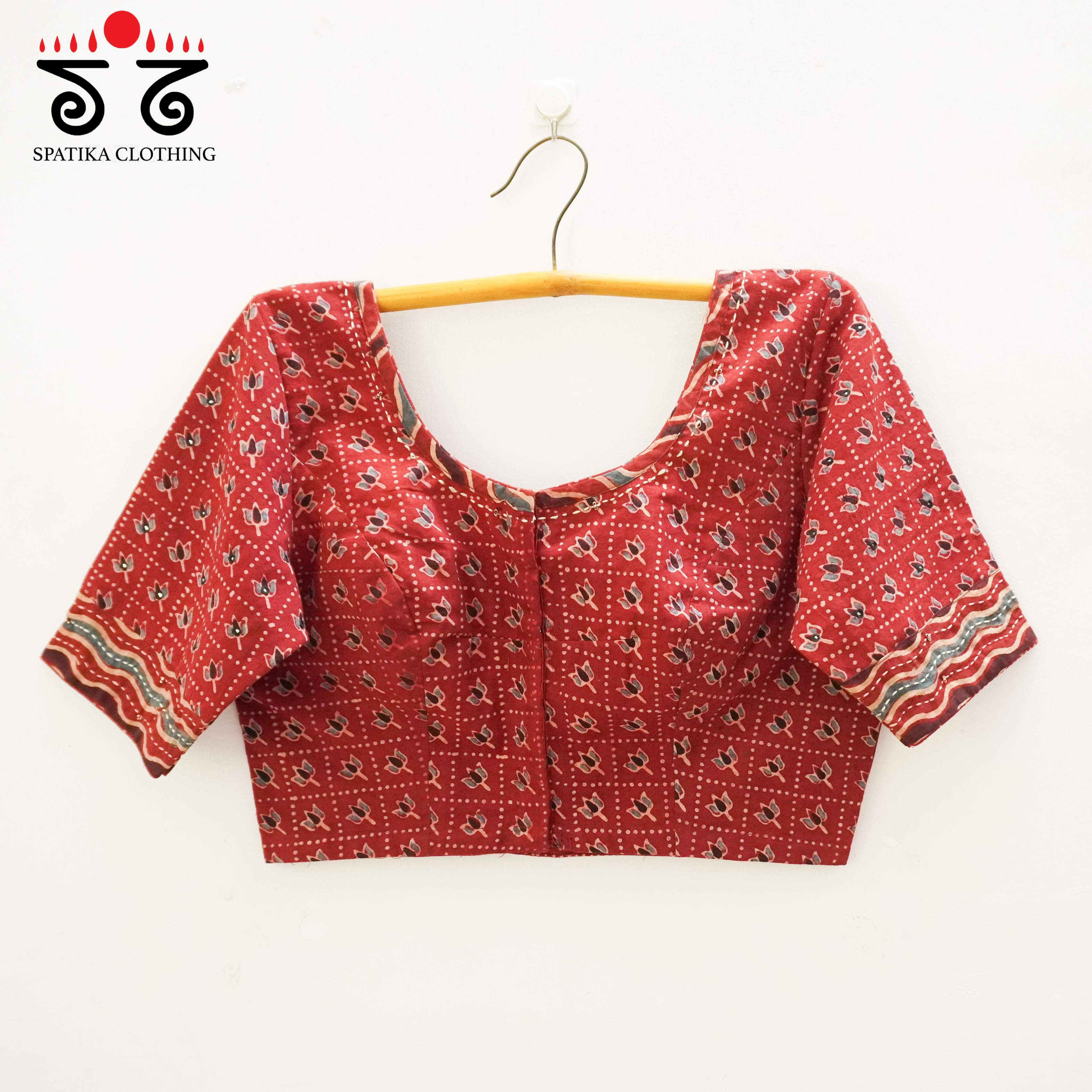 Red Lotus Ajrak Blouse