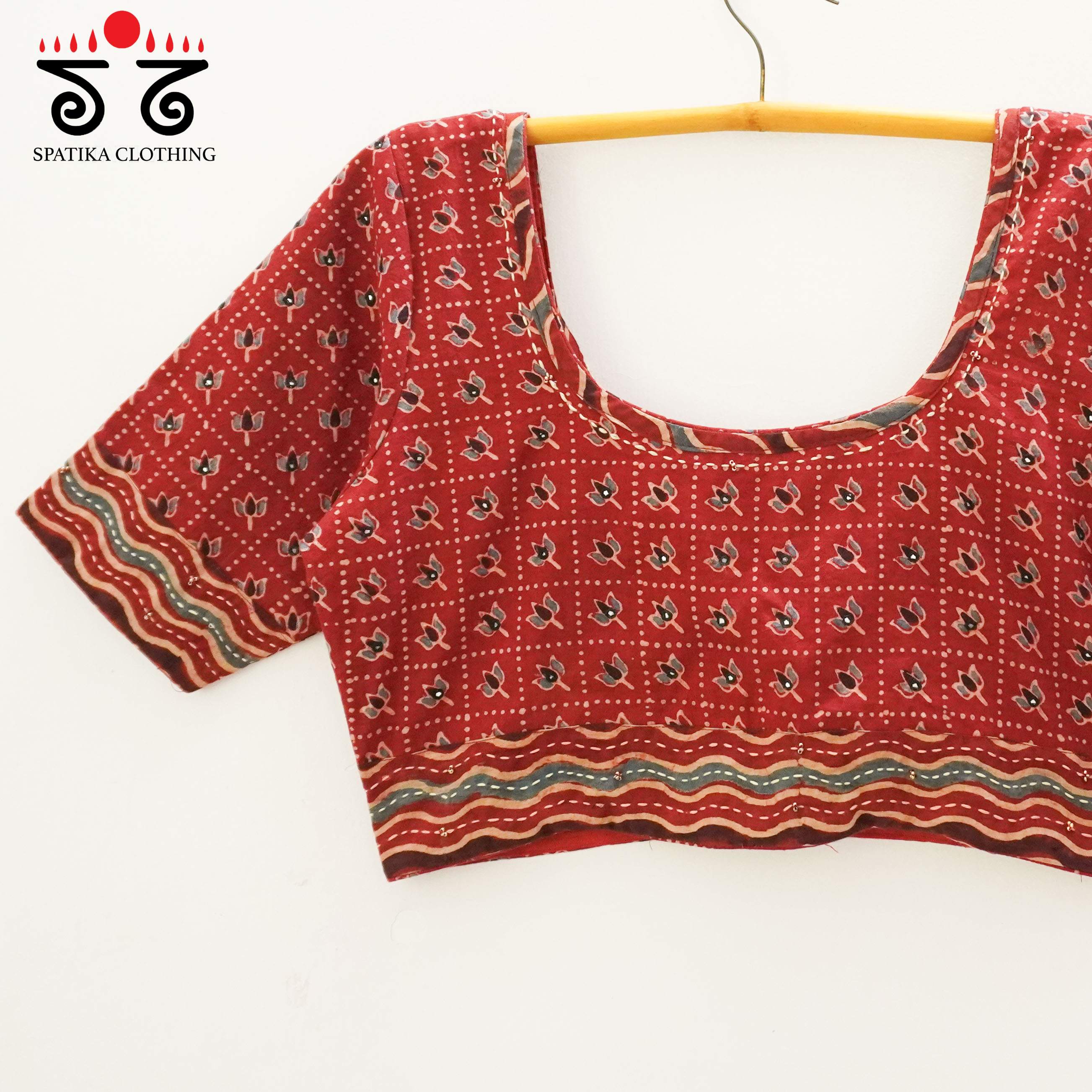 Red Lotus Ajrak Blouse
