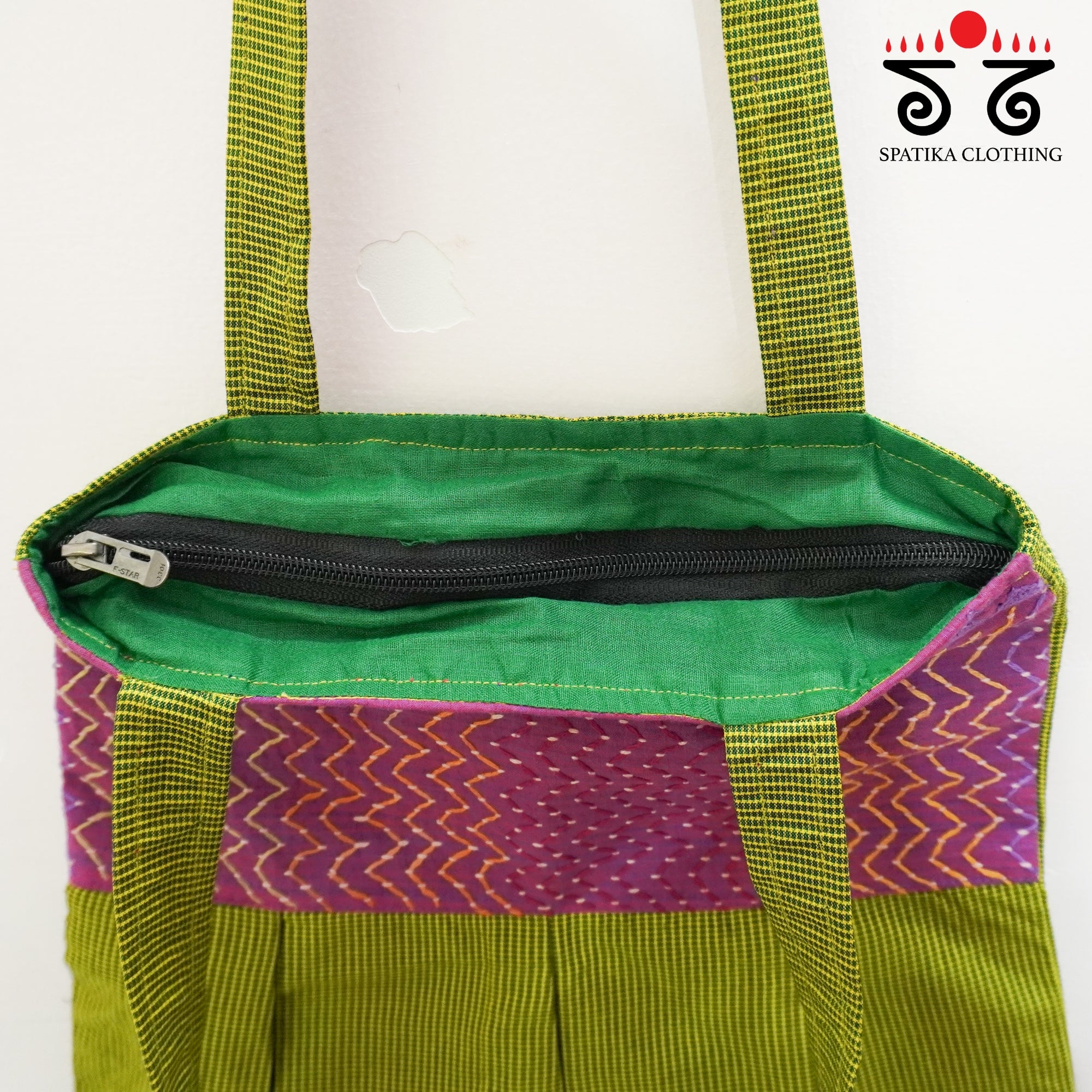 Green Lambani Hand Embroidered Hand Bag