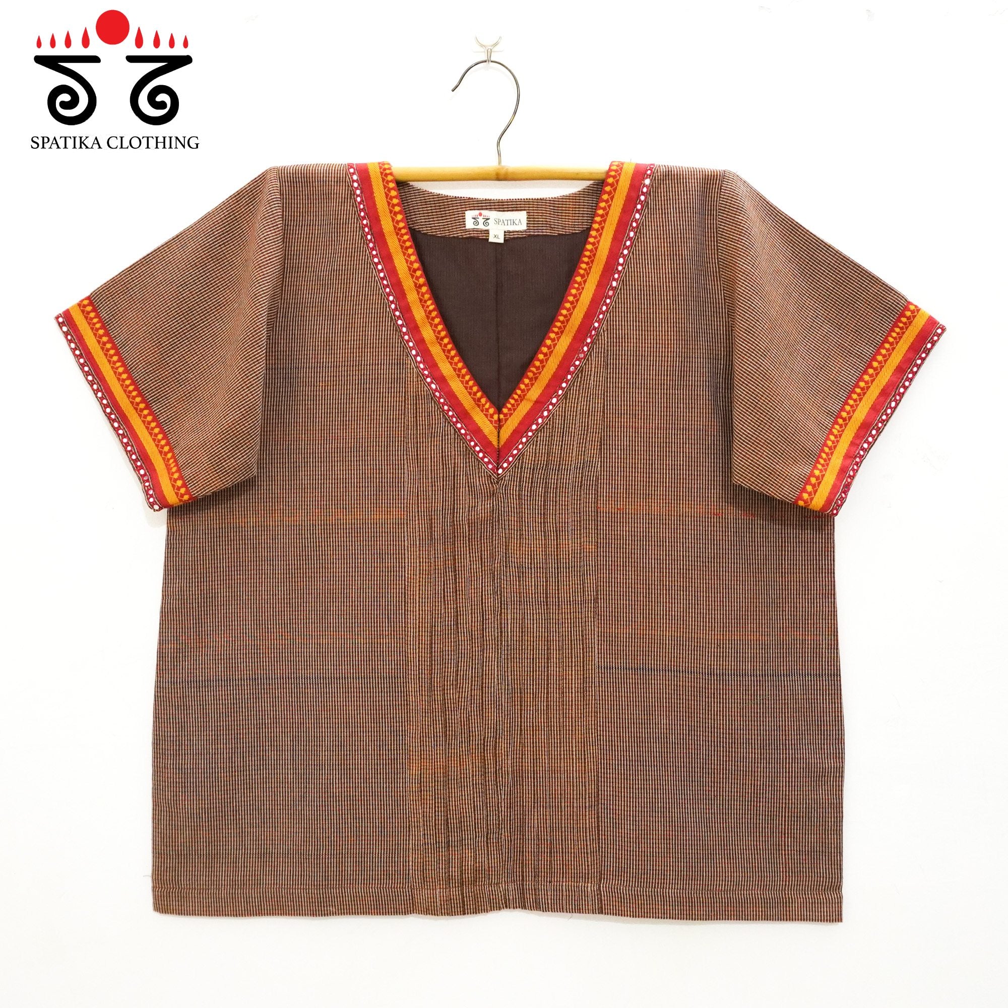 Brown Hand Embroidered women's Top