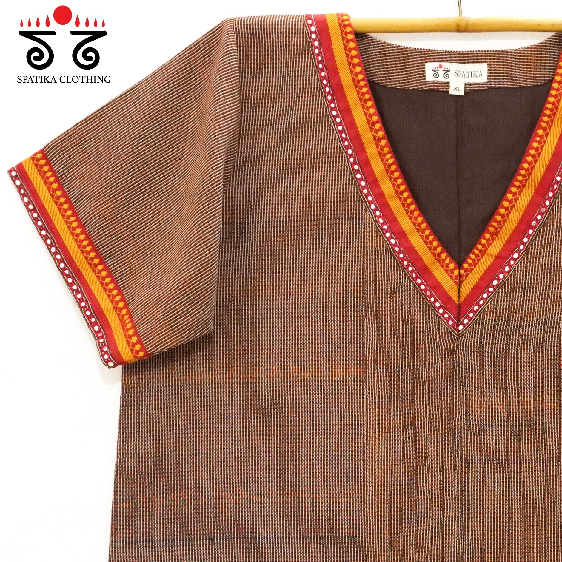 Brown Hand Embroidered women's Top