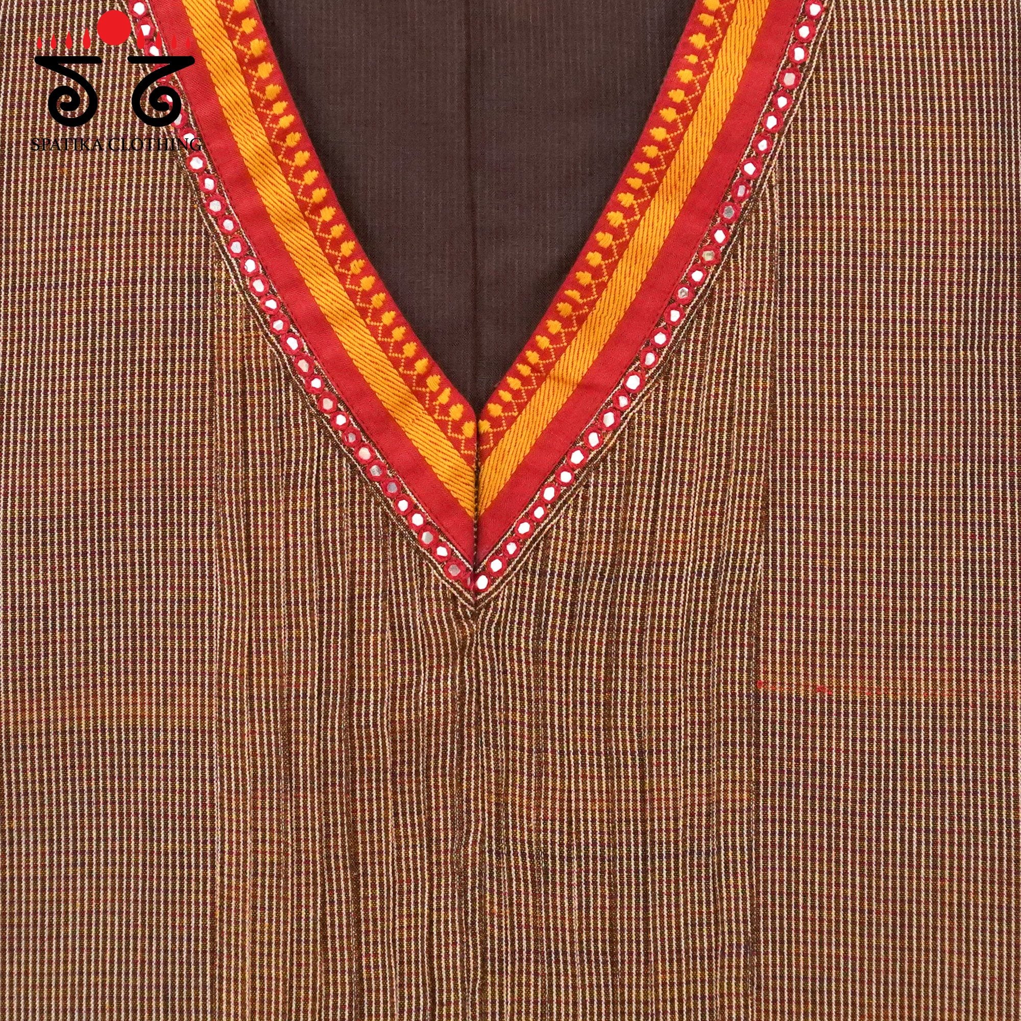 Brown Hand Embroidered women's Top