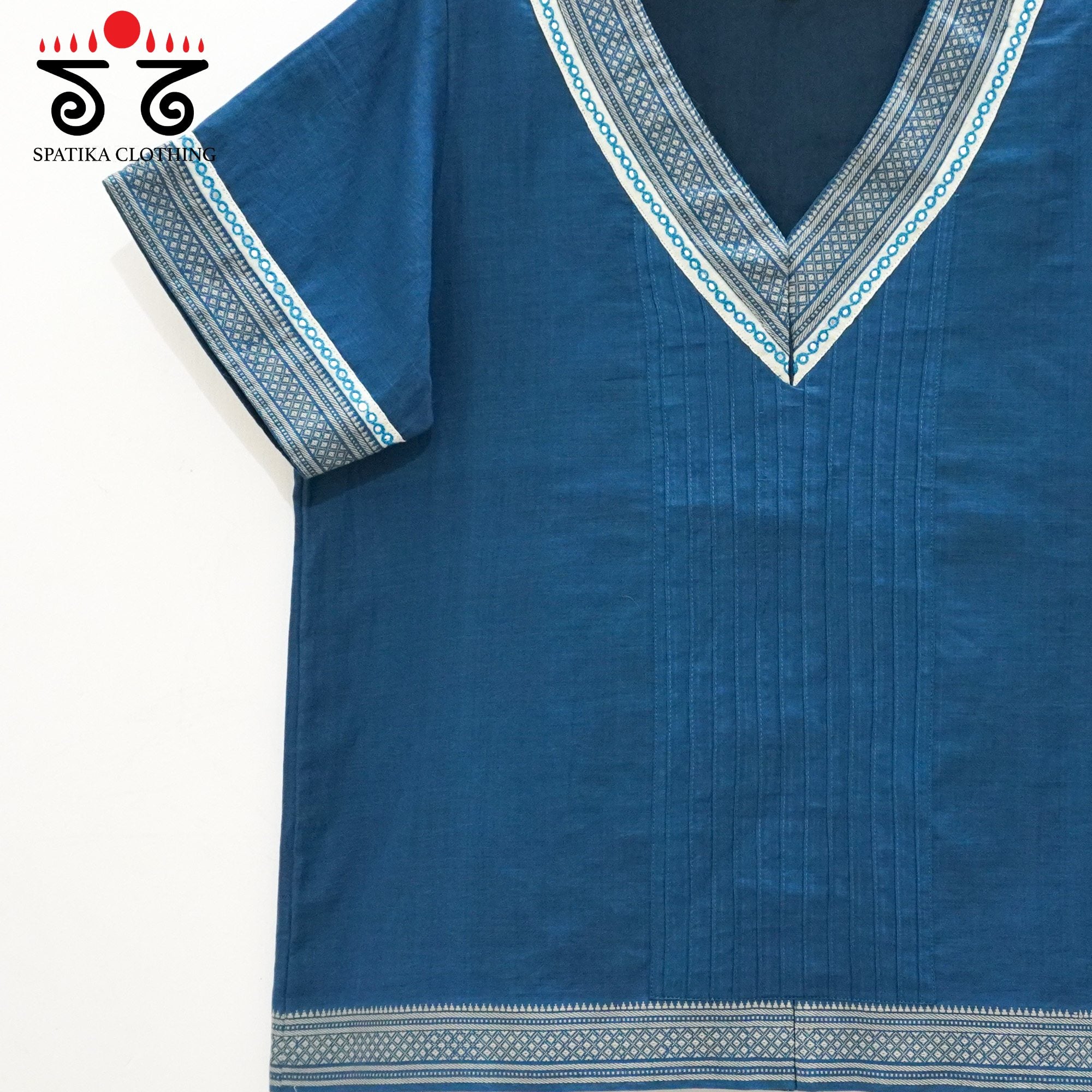 Blue Hand Embroidered women's Top