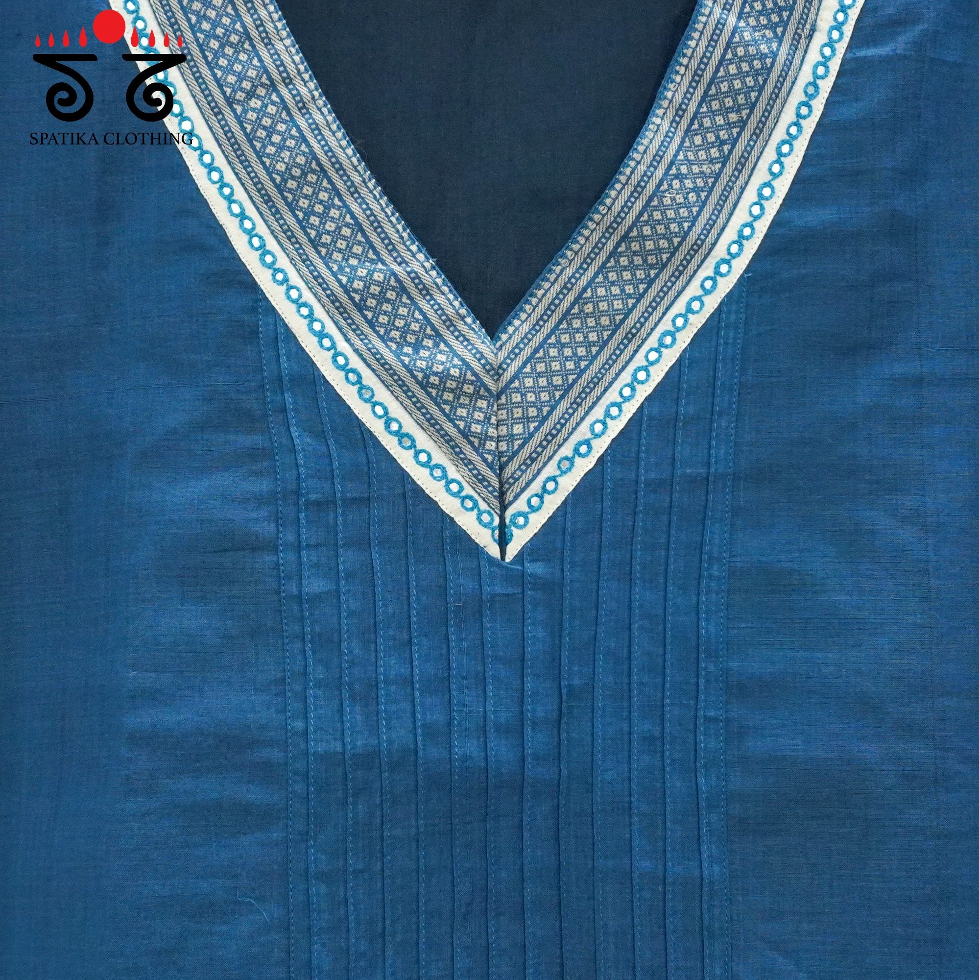 Blue Hand Embroidered women's Top