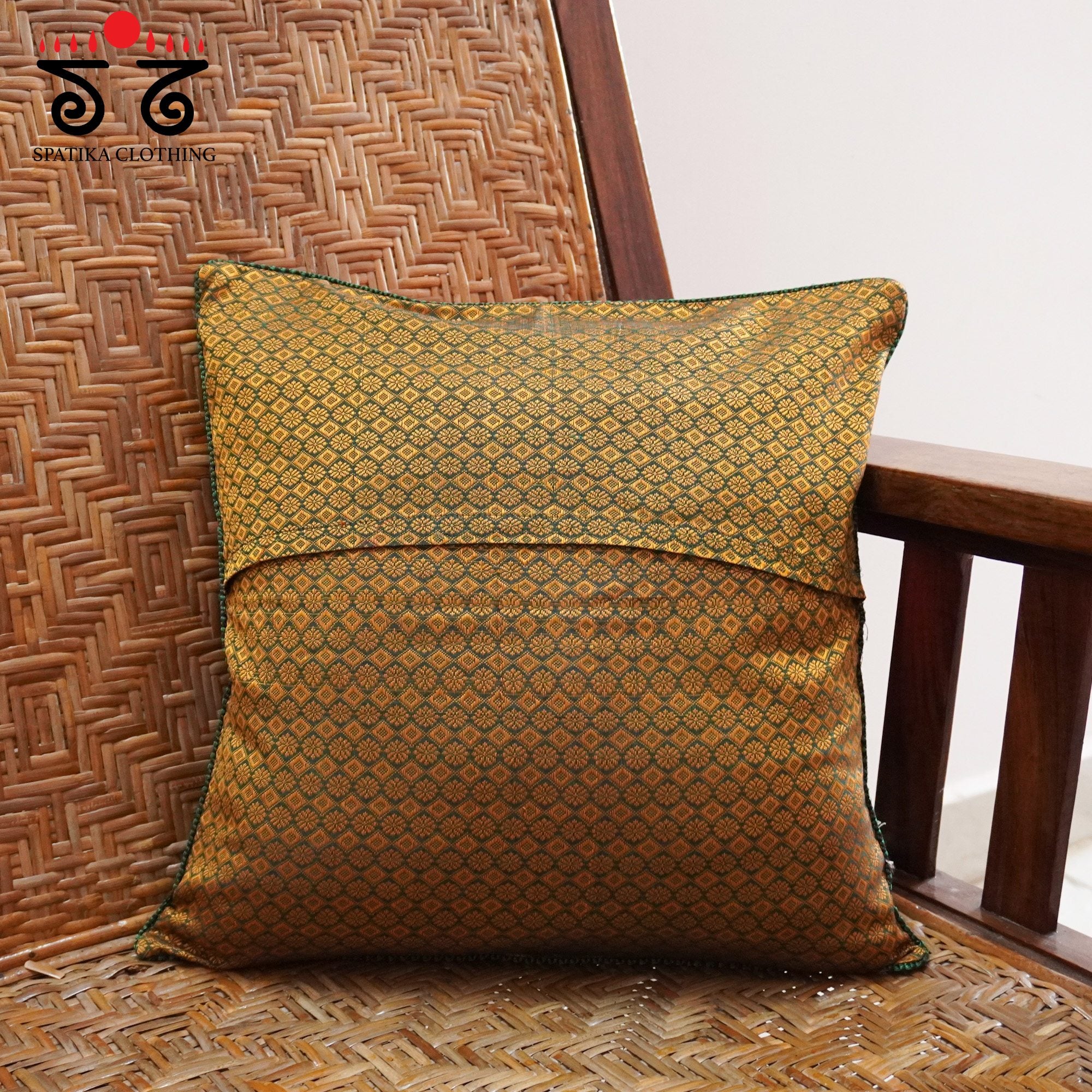 Orange Lambani Hand Embroidered Cushion Cover