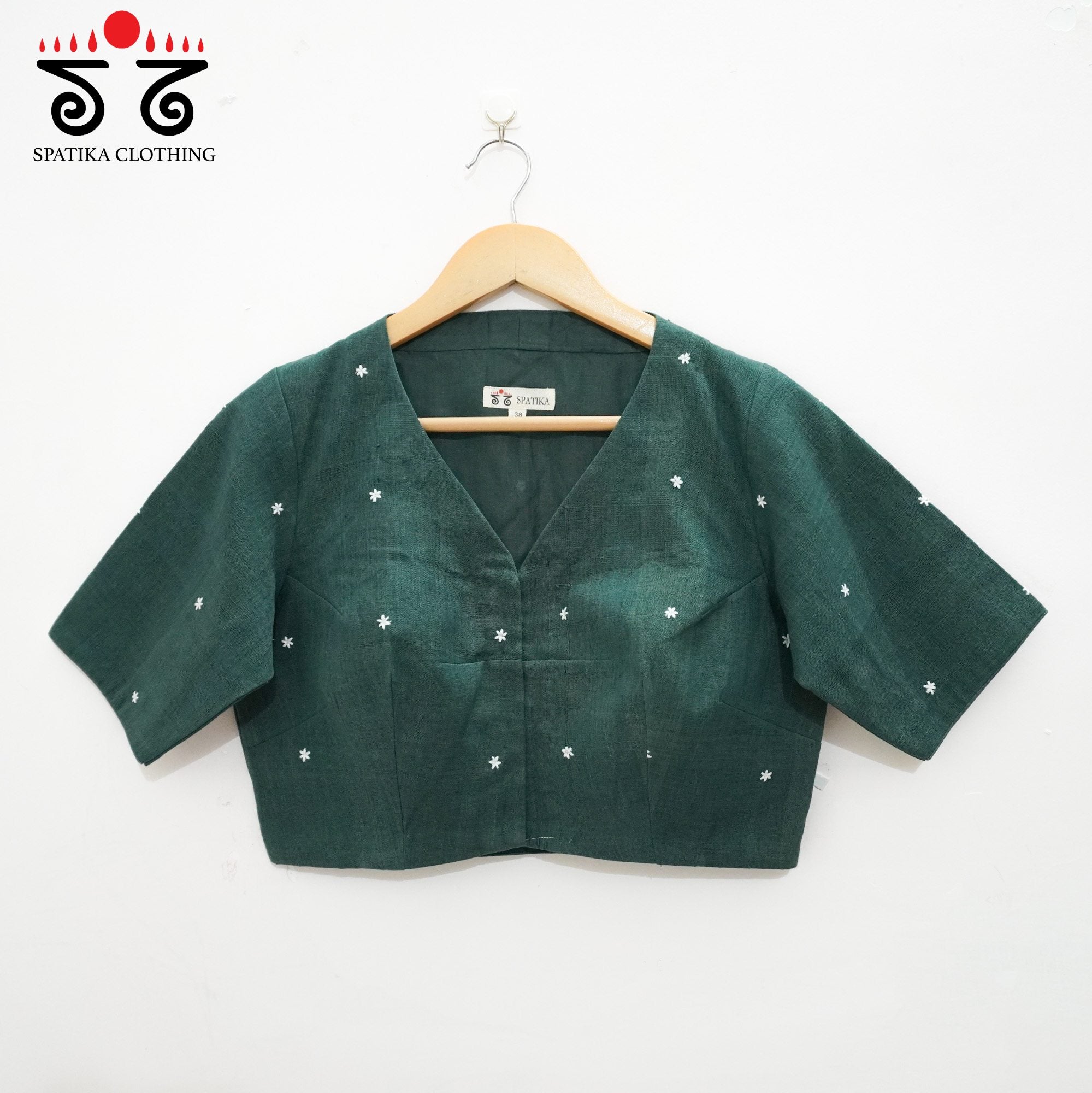 Green Boondhi-Handcrafted Blouse