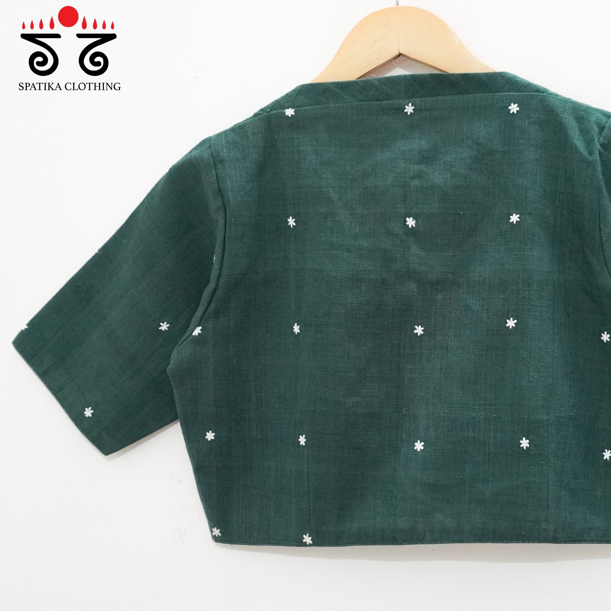 Green Boondhi-Handcrafted Blouse