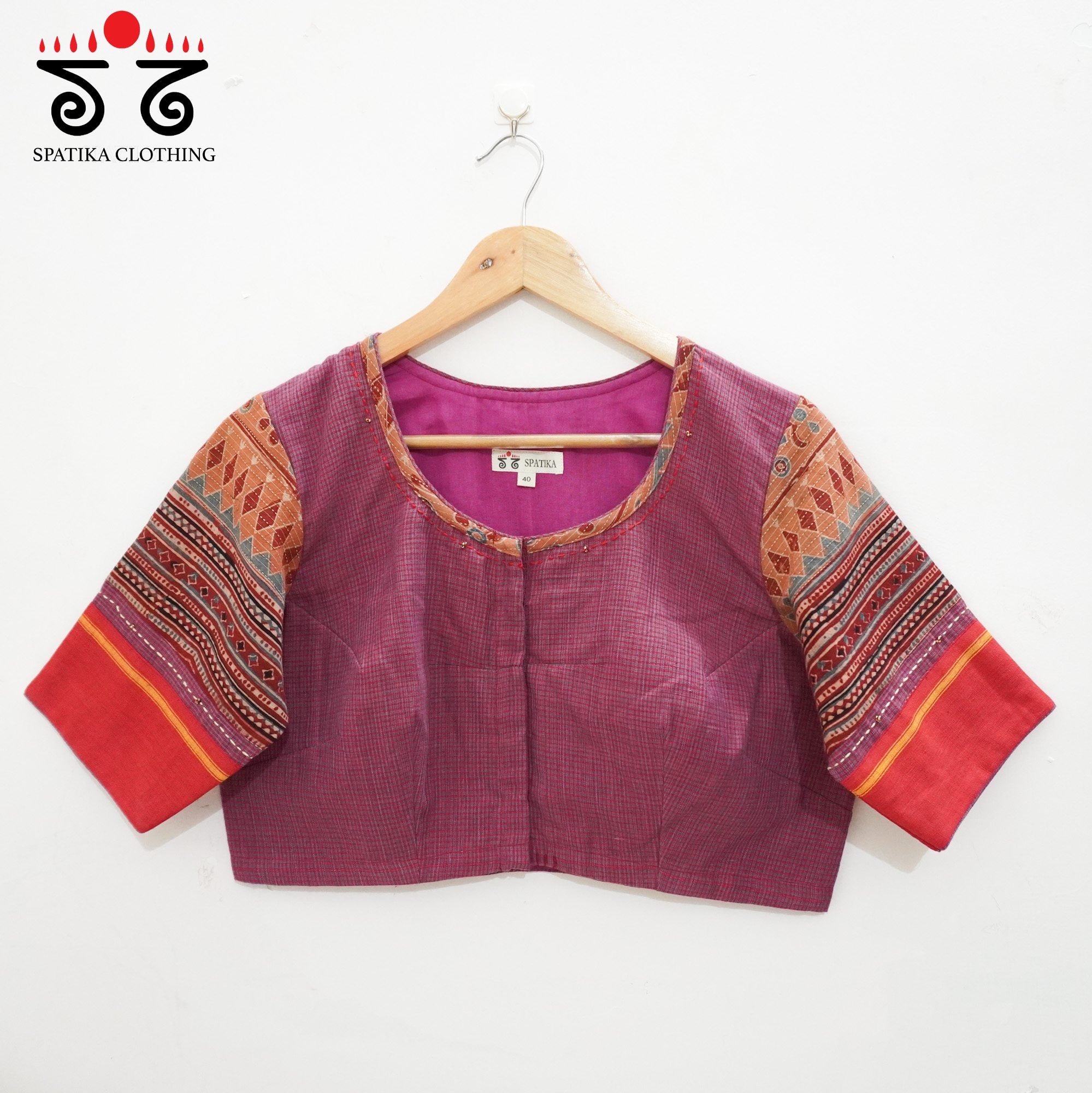 Multi Ajrak Patteda Anchu Blouse