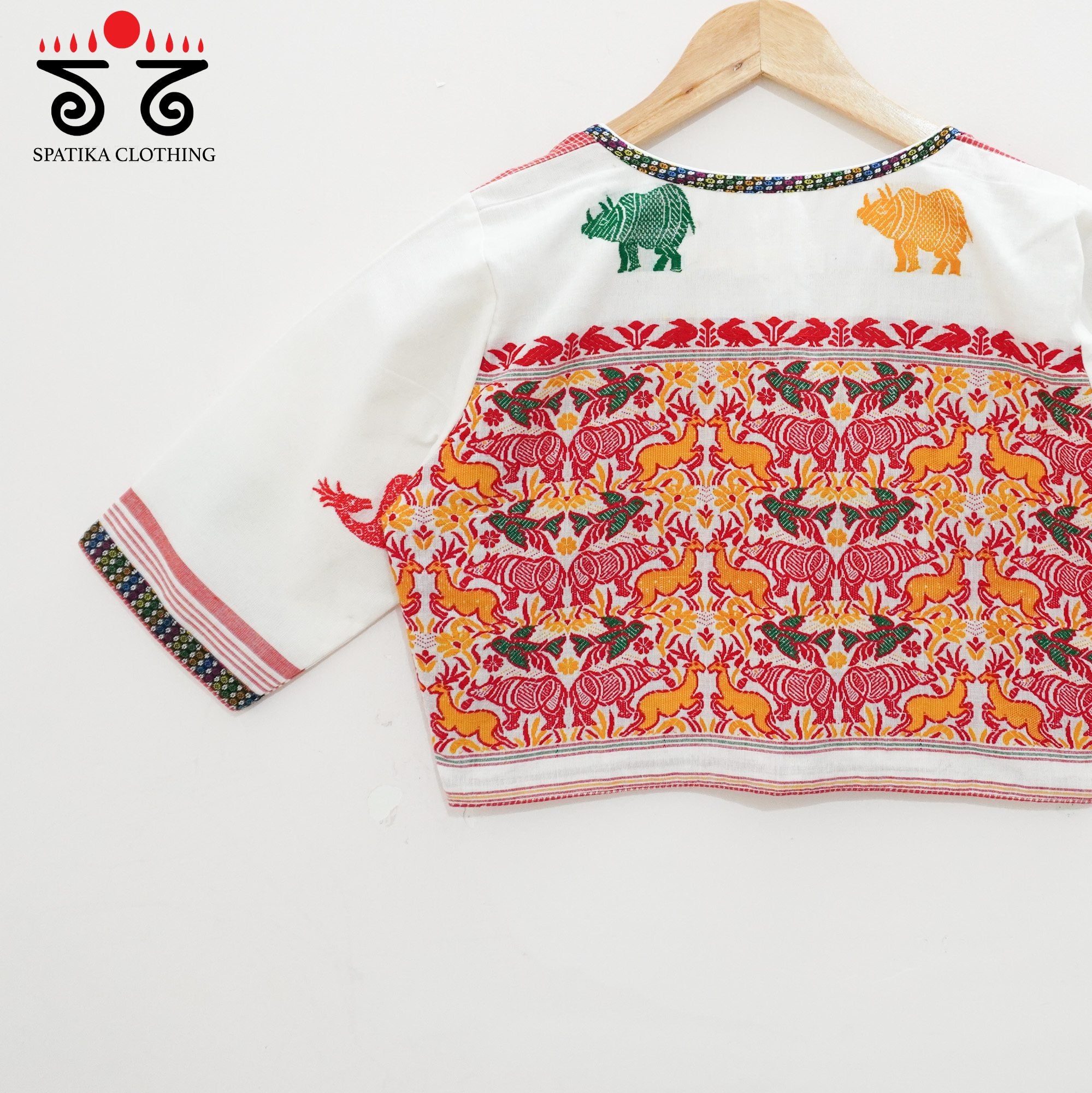 White Assam Handwoven Blouse