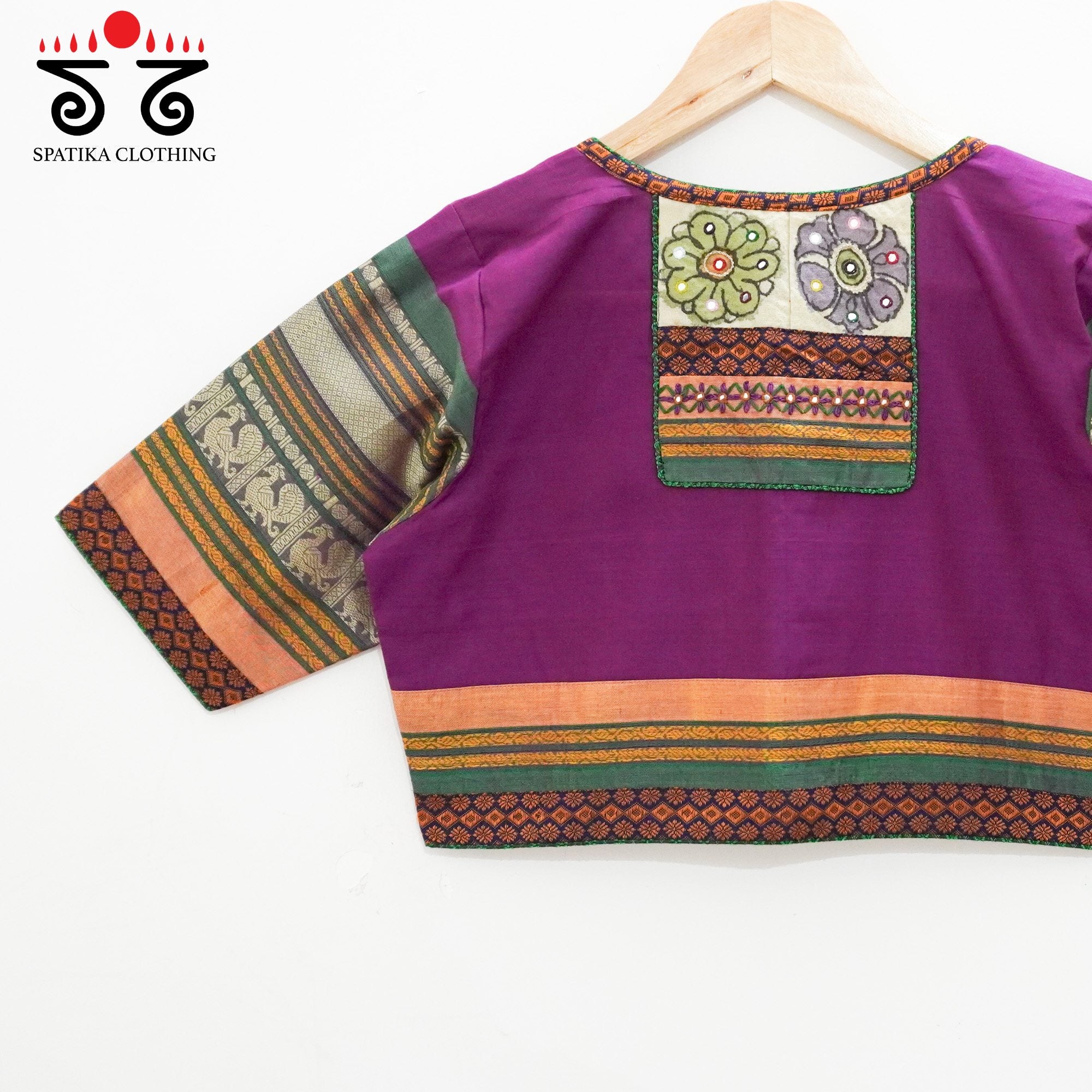 Magenta Chettinad Cotton - Pen Kalamkari Blouse