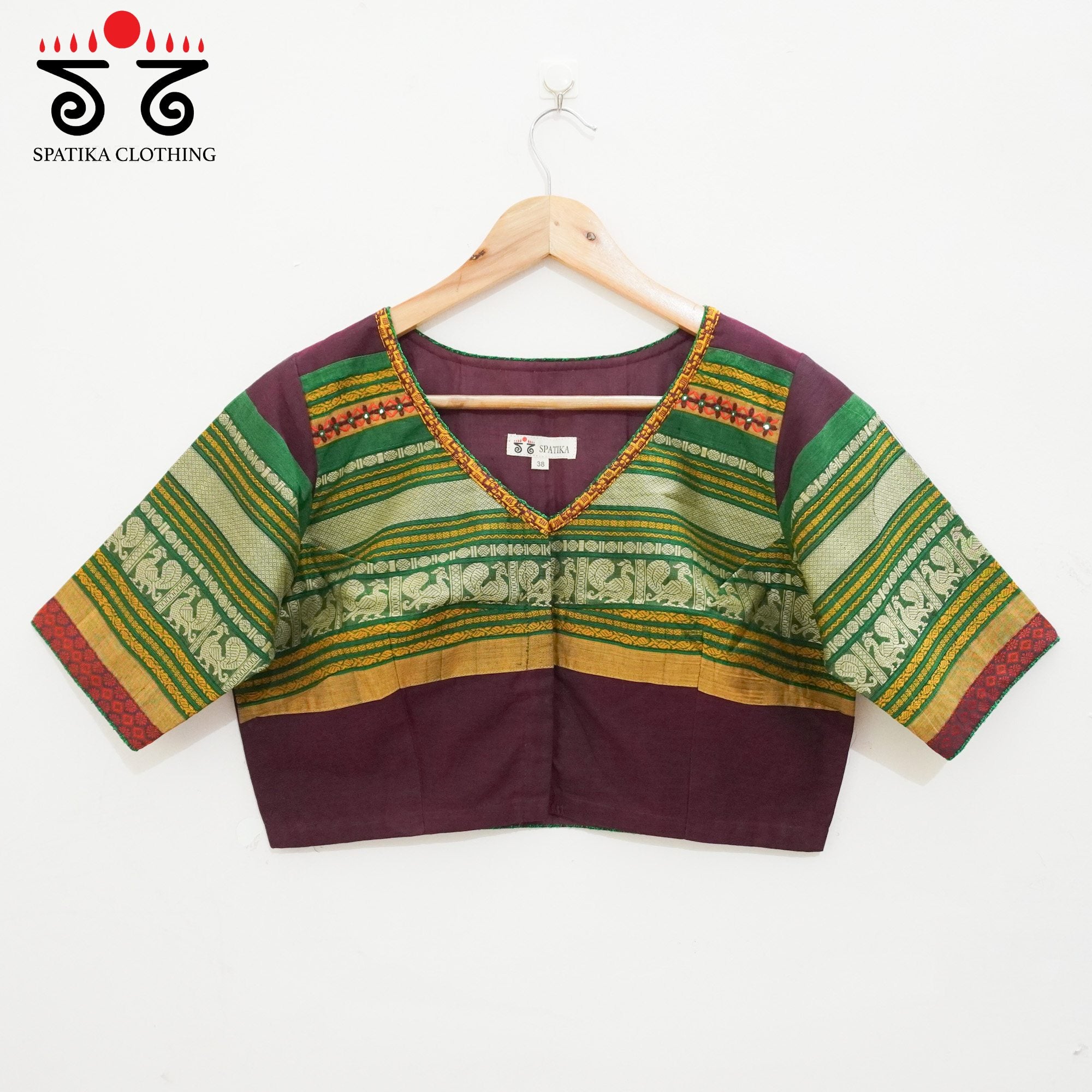 Maroon Chettinad Cotton - Pen Kalamkari Blouse