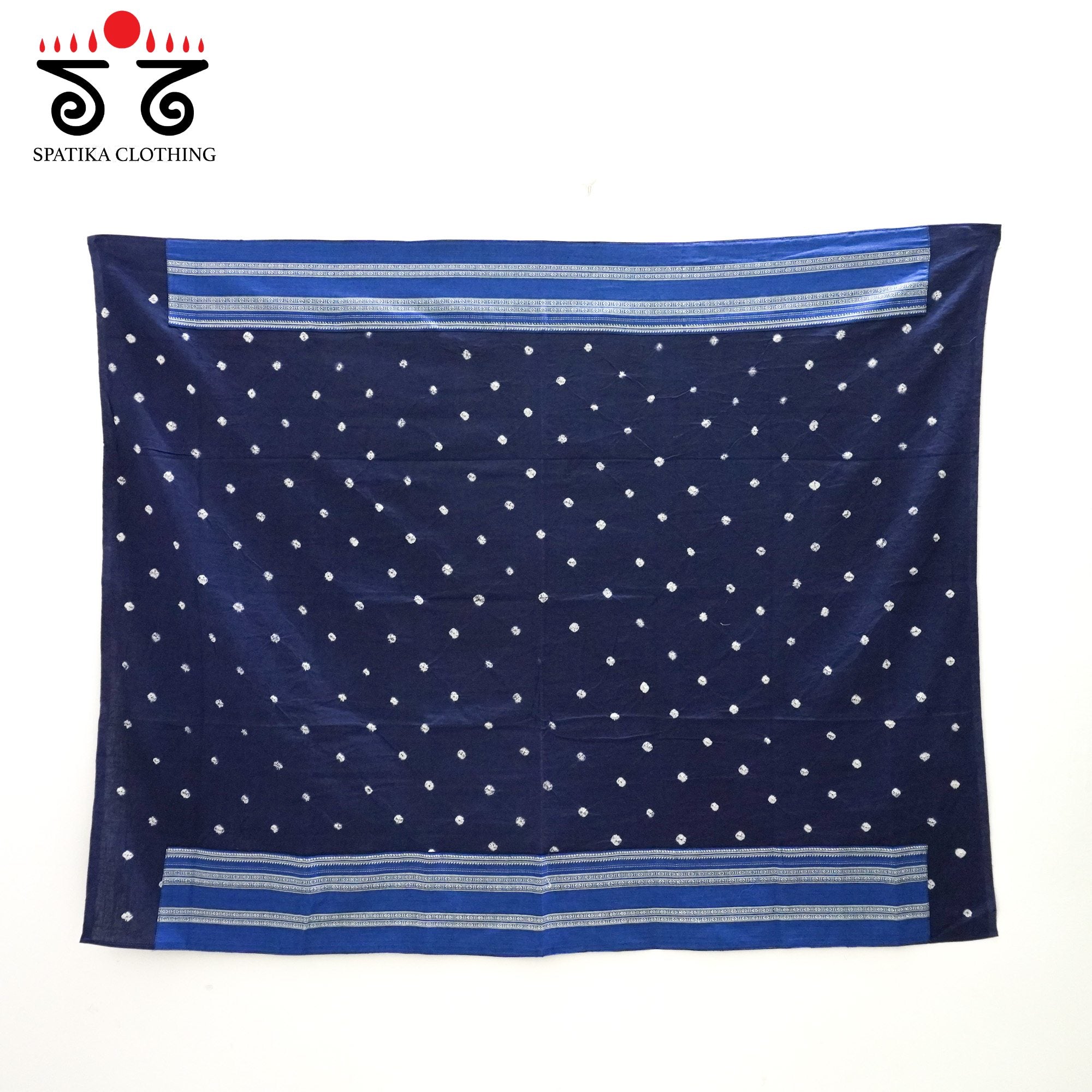 Black Ilkal Handwoven Cotton Saree - Bandhini Blouse