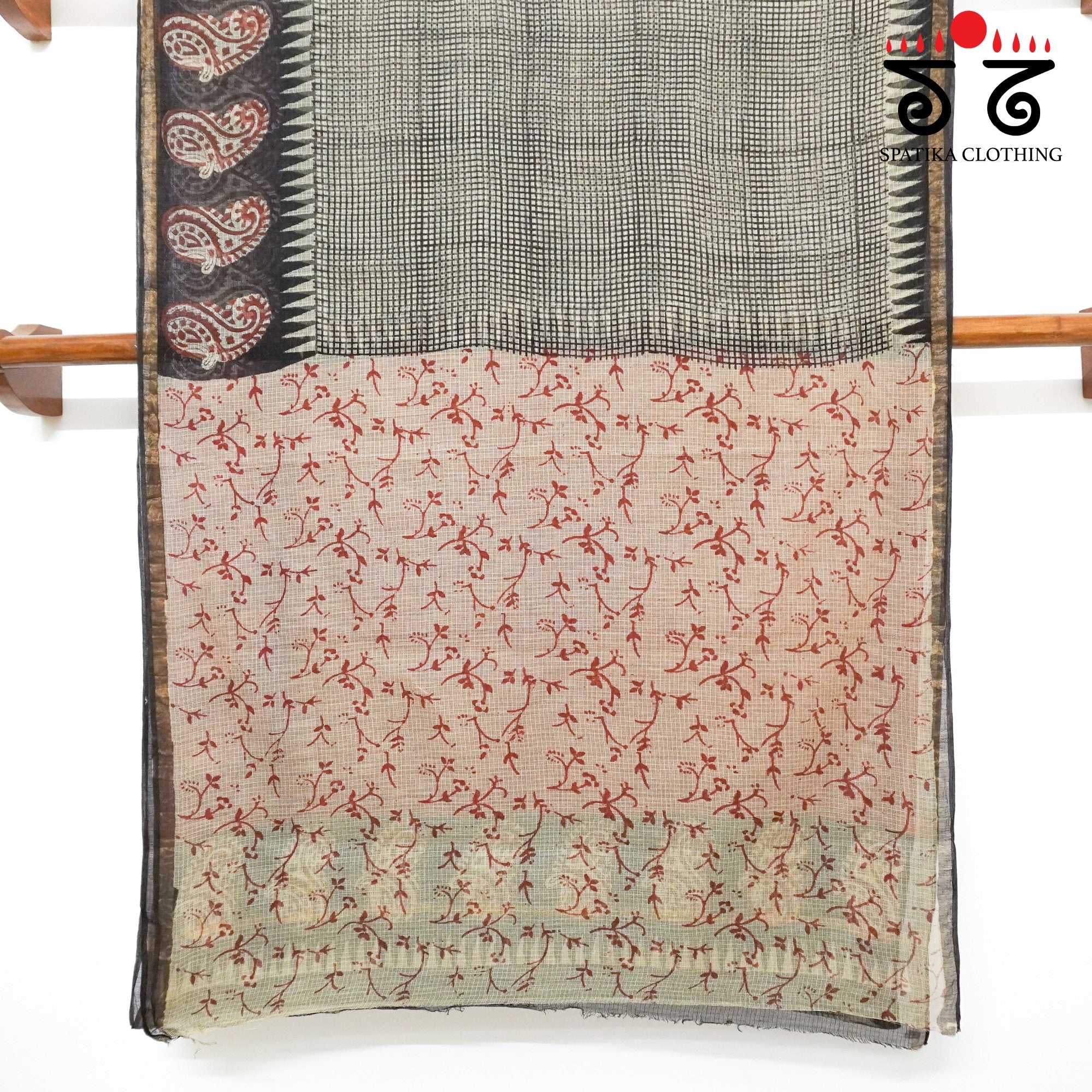 Black Kota Hand Block Printed Saree