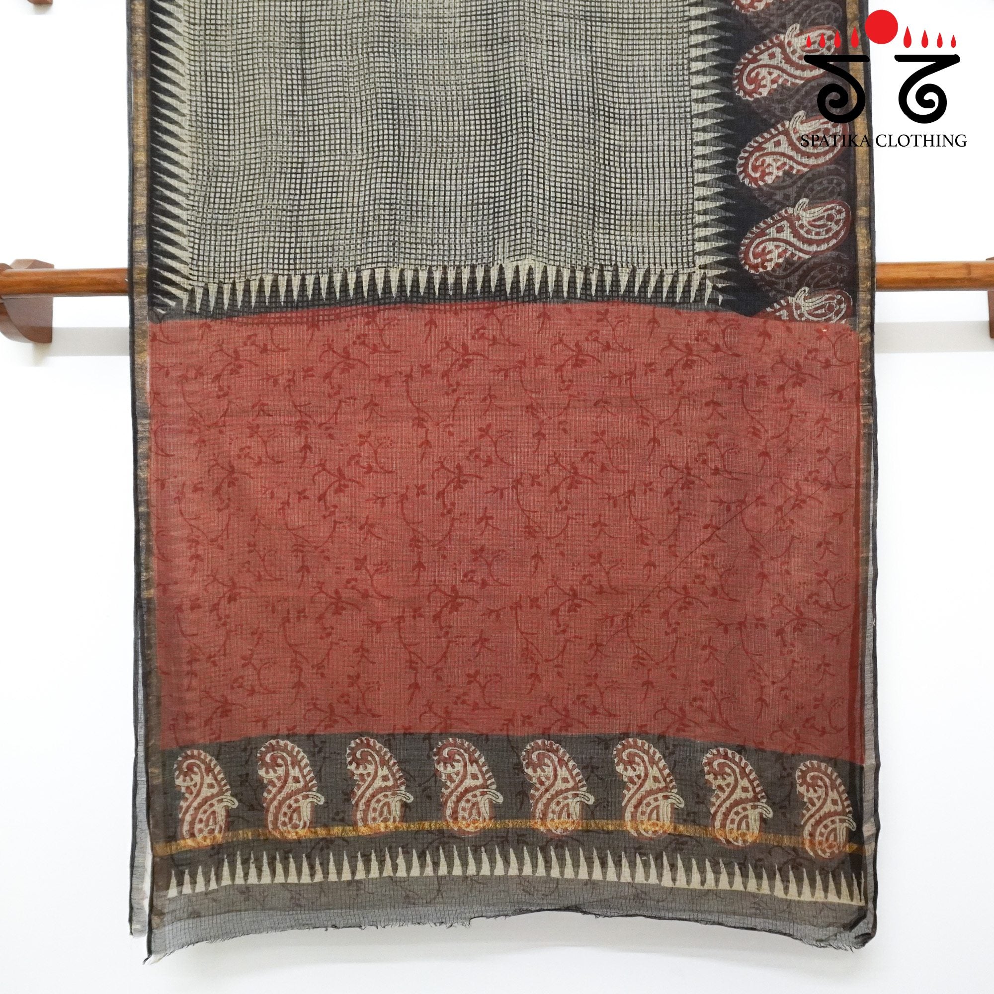 Black Kota Hand Block Printed Saree