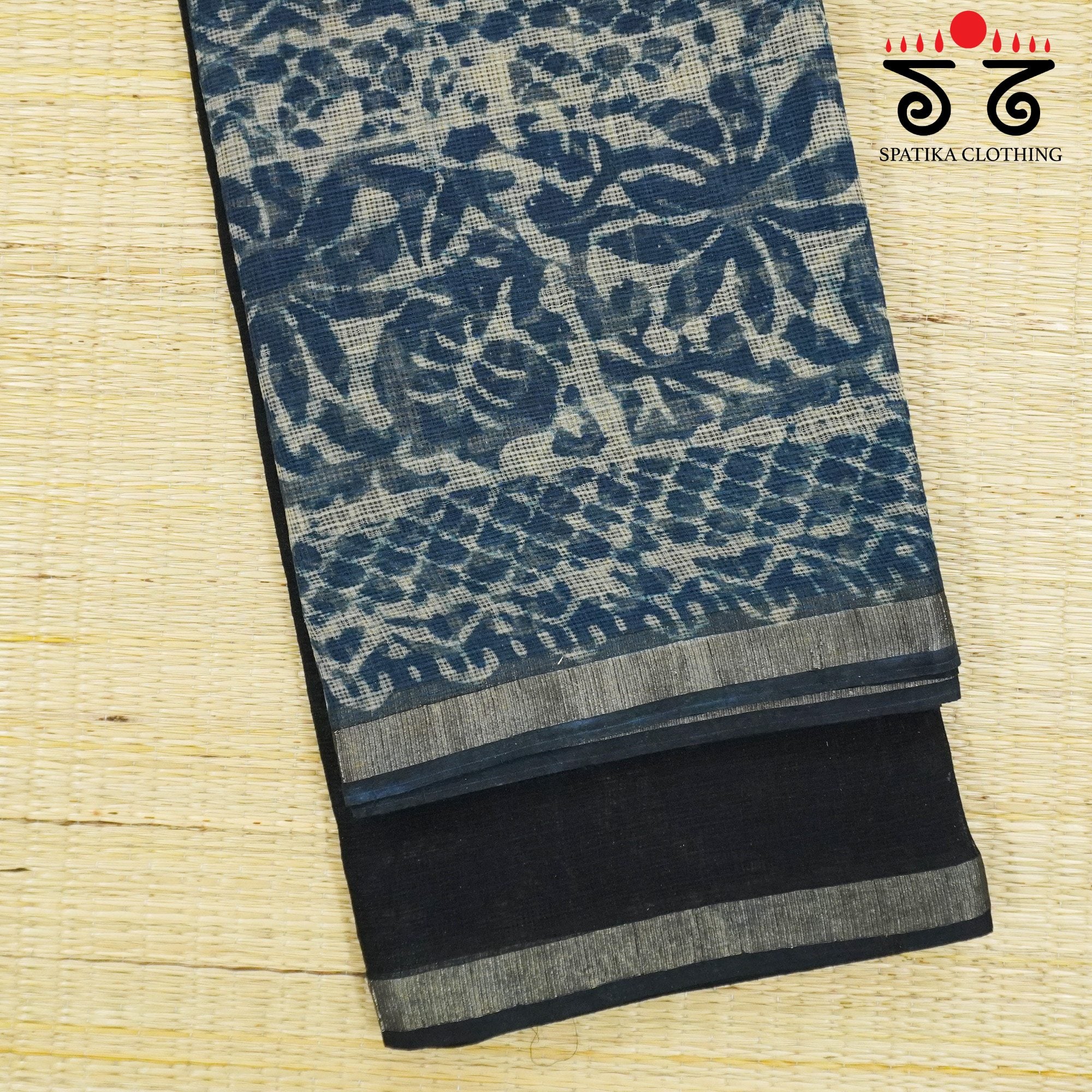Blue Kota Hand Block Printed Saree