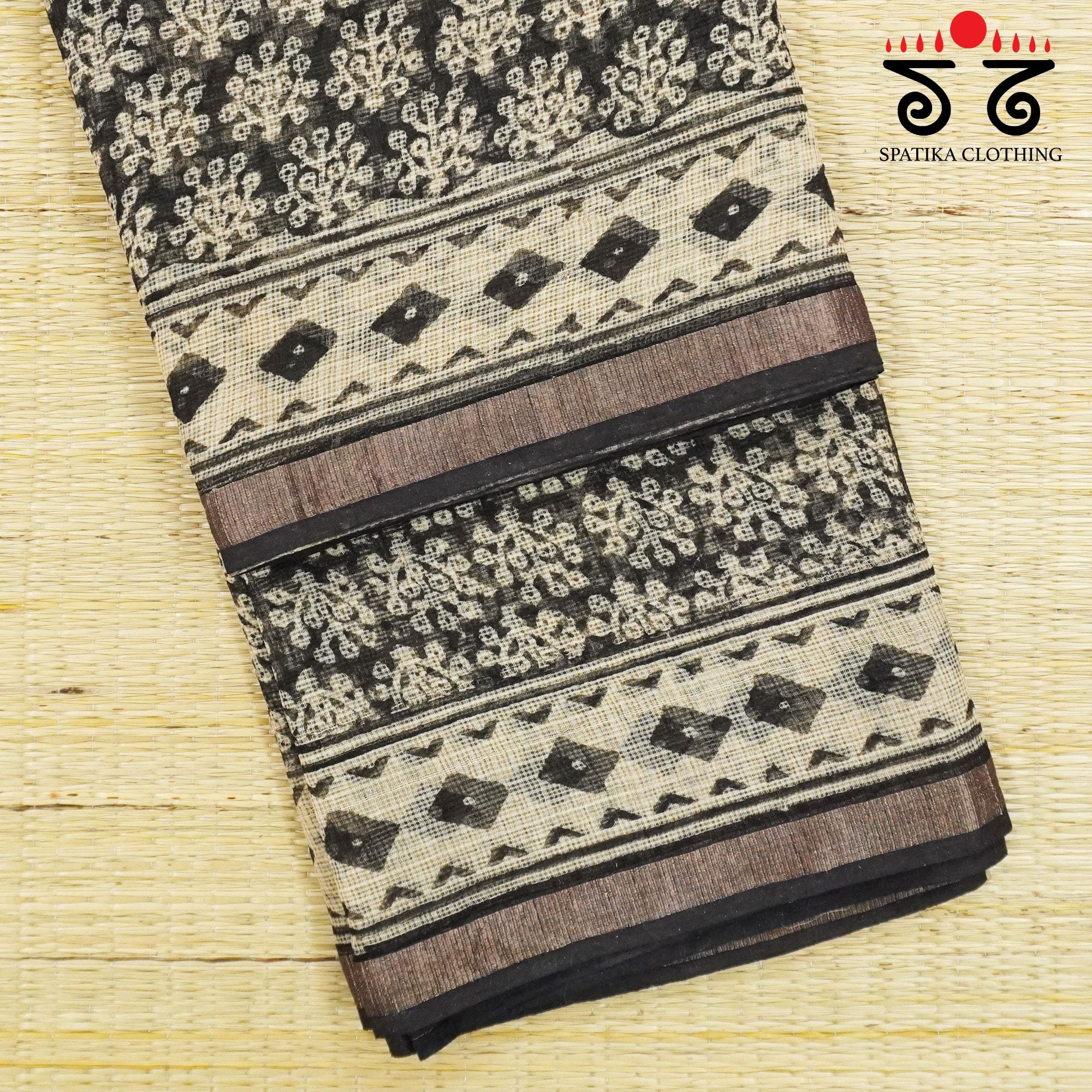 Black Kota Hand Block Printed Saree