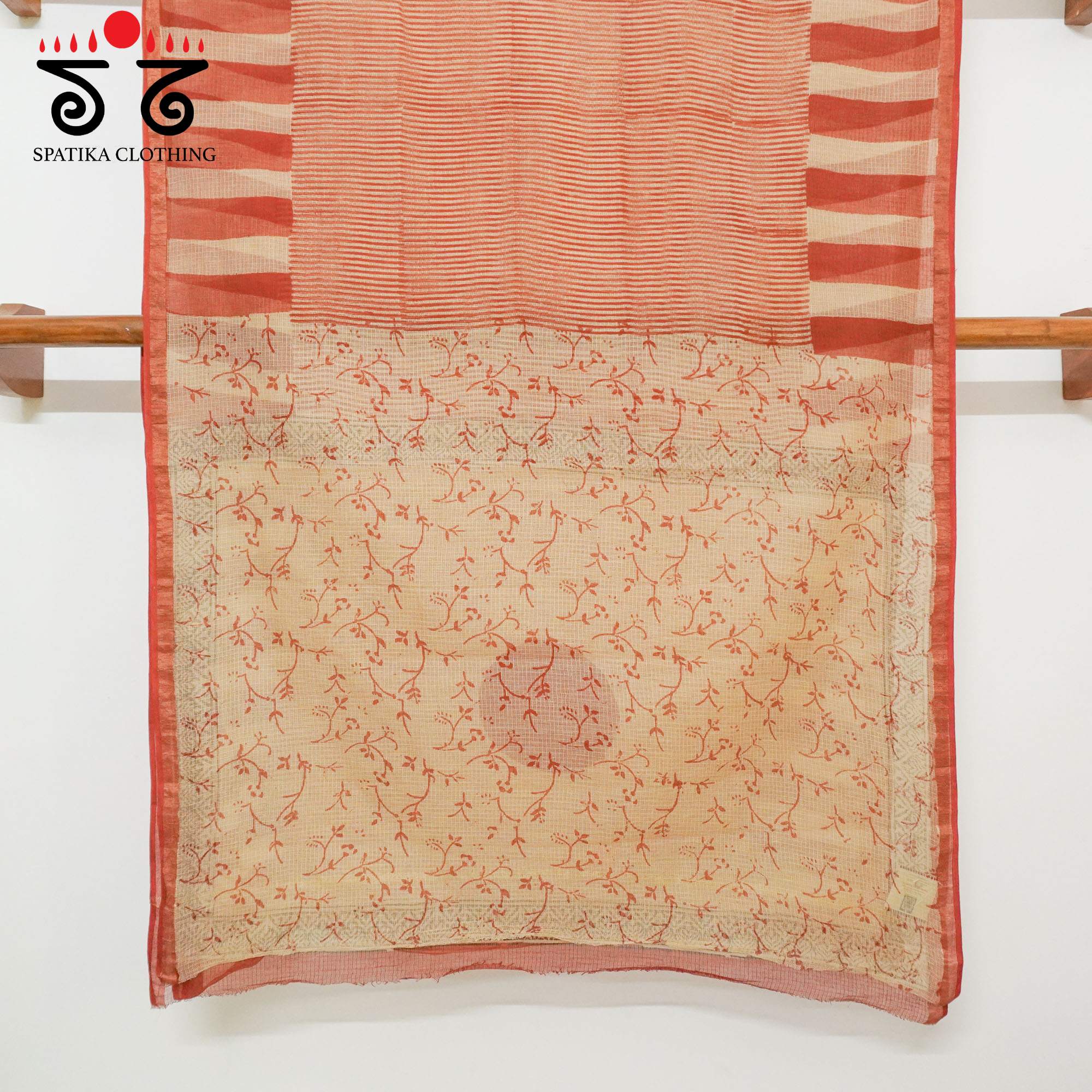 Brick Kota Hand Block Printed Saree