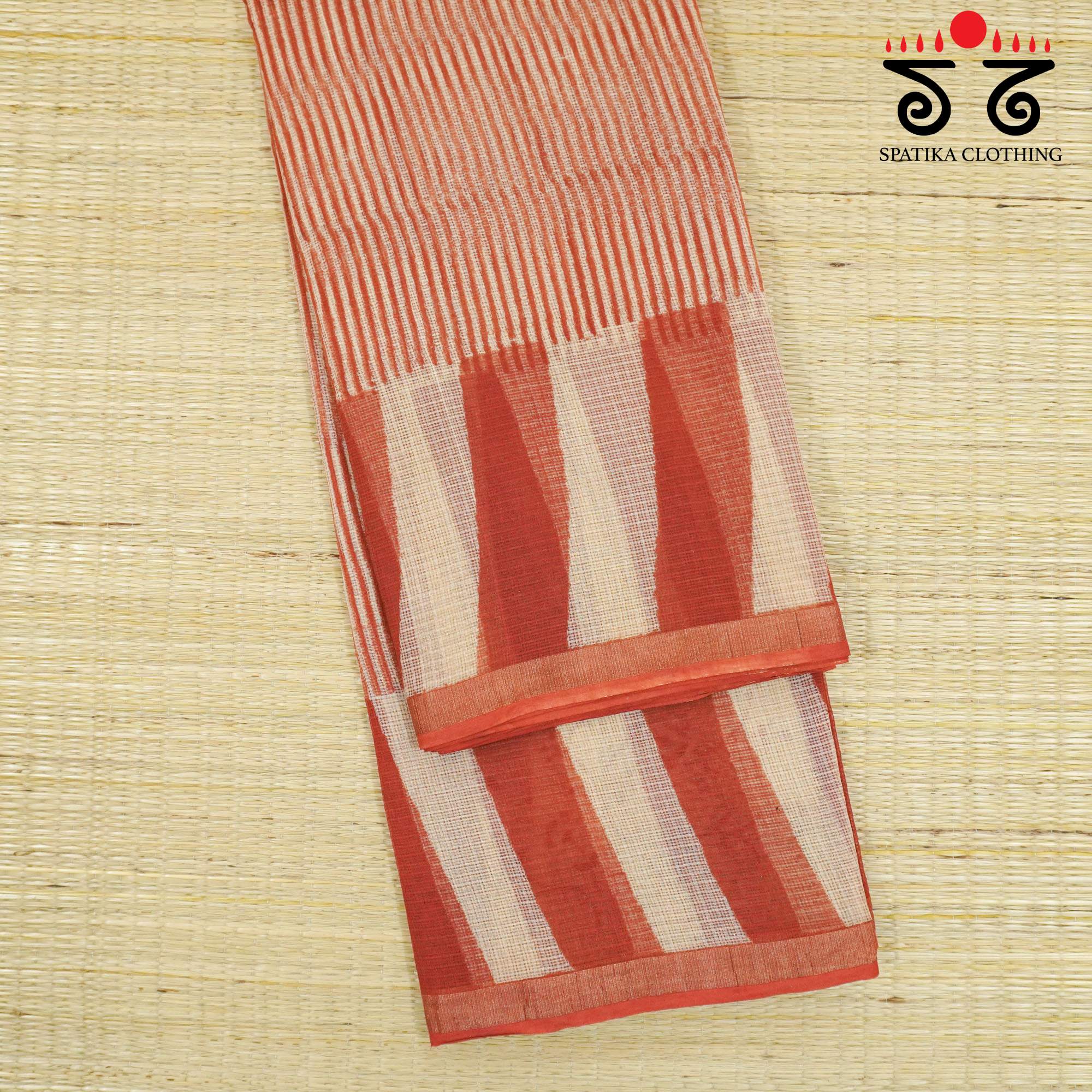 Brick Kota Hand Block Printed Saree