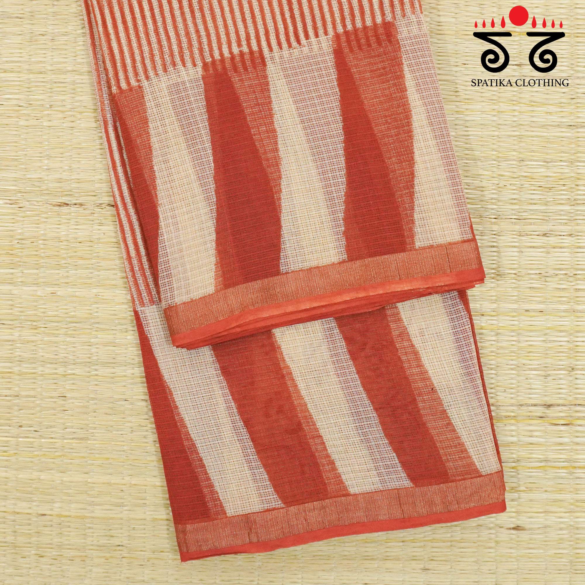 Brick Kota Hand Block Printed Saree