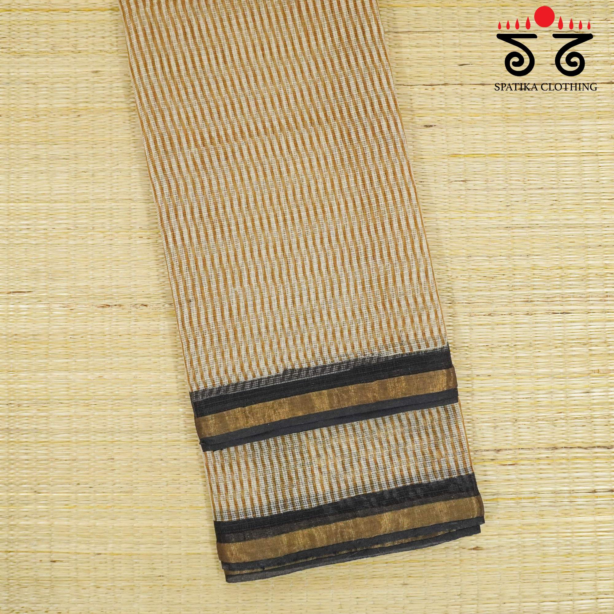 Beige Kota Hand Block Printed Saree