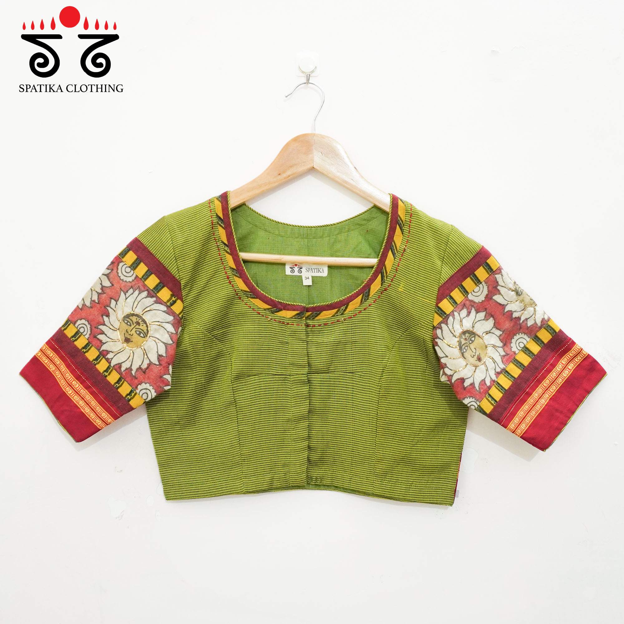 Green Pen Kalamkari Sun Blouse