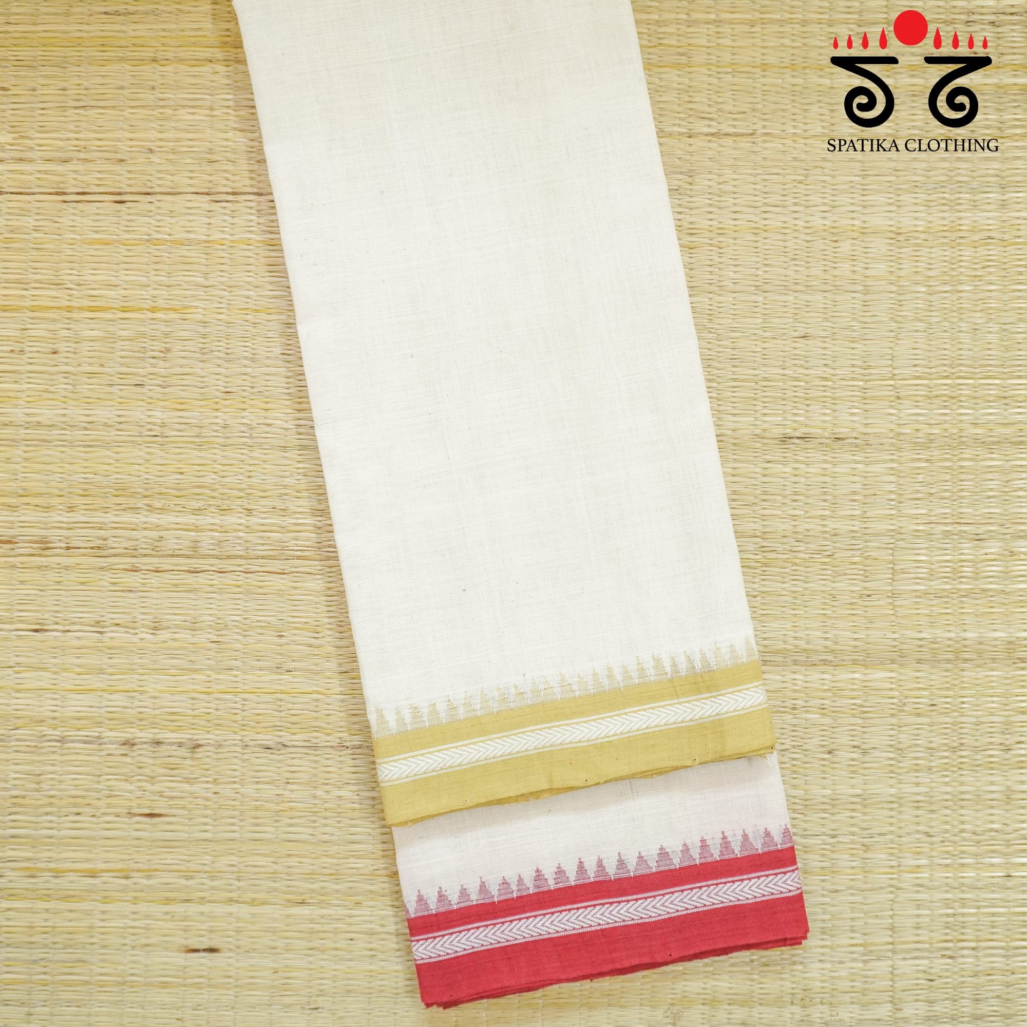 Off-White Ponduru Handspun Cotton Saree