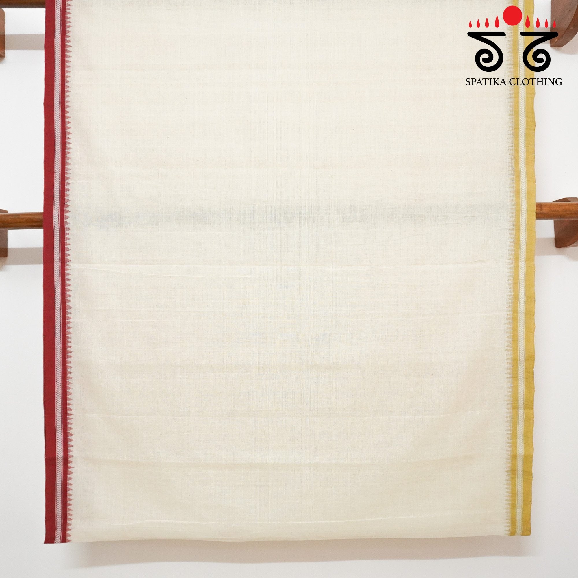Off-White Ponduru Handspun Cotton Saree With Special Blouse
